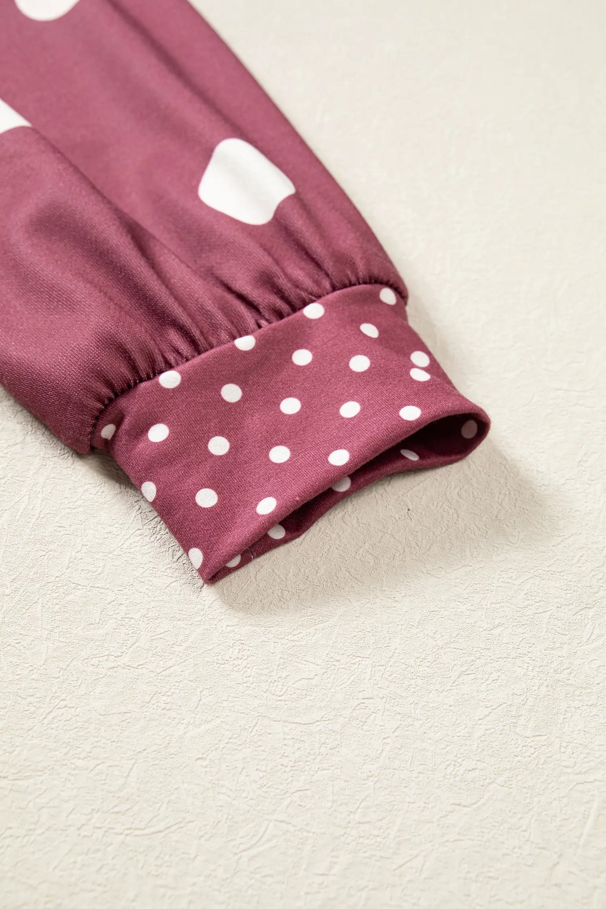 Polka Dot Print Contrast Detail Oversized Tunic Sweatshirt – Pink