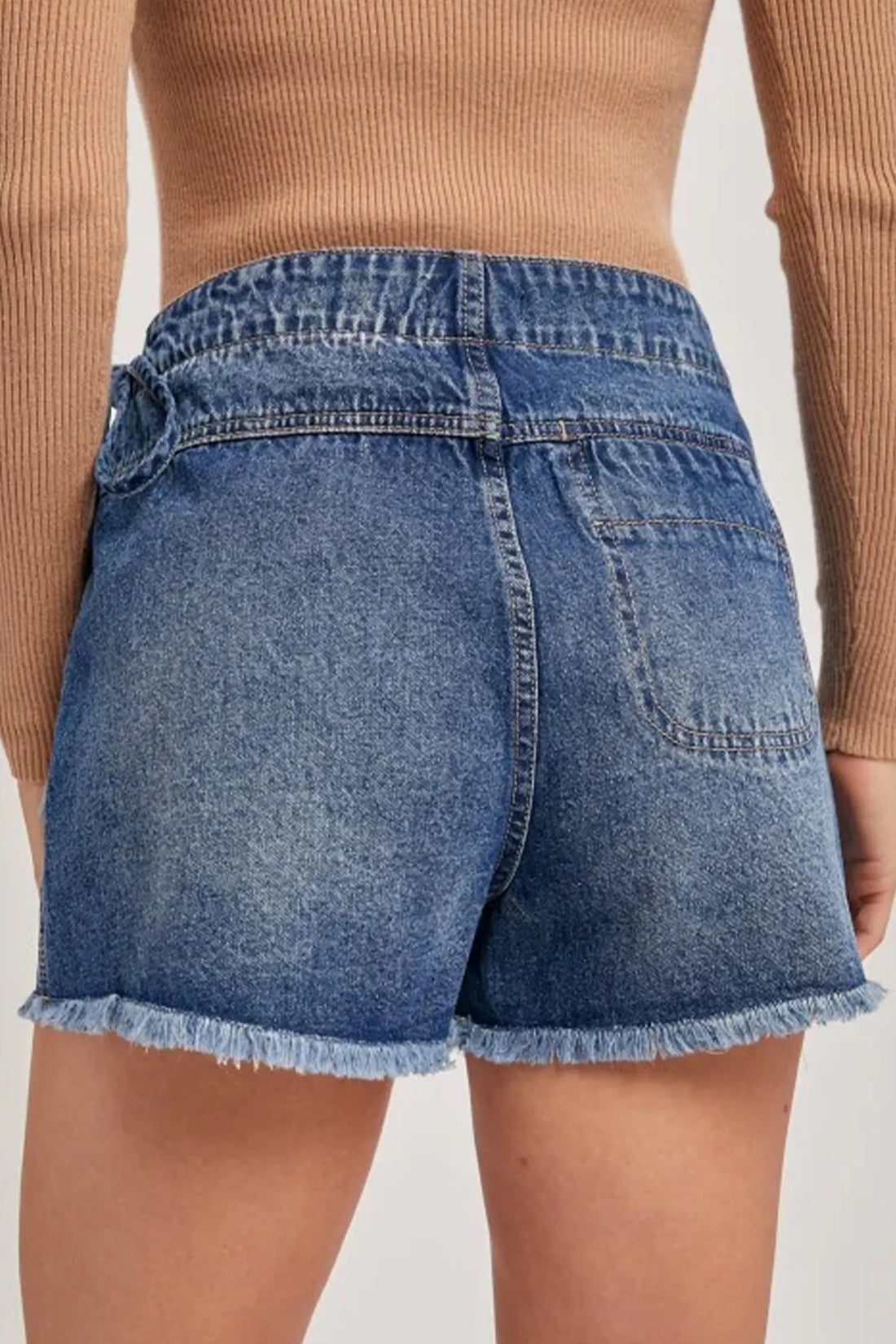 Wrapped Tied Waist Denim Skort – Dark