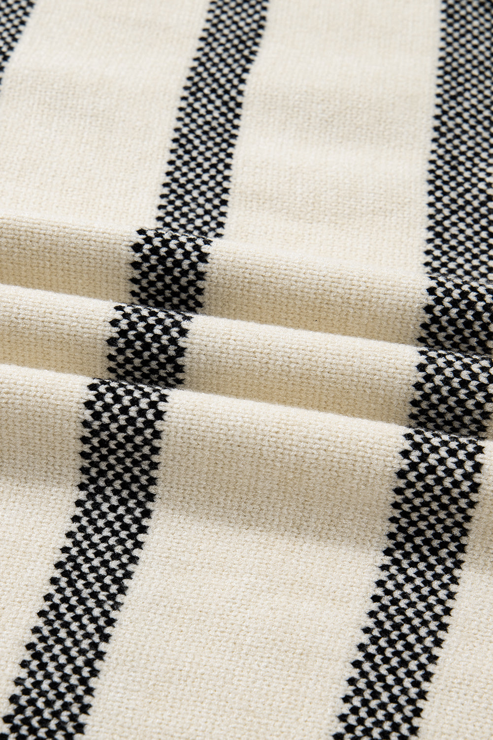 Stripe Wide Sleeve Drop Shoulder Plus Sweater - eAura