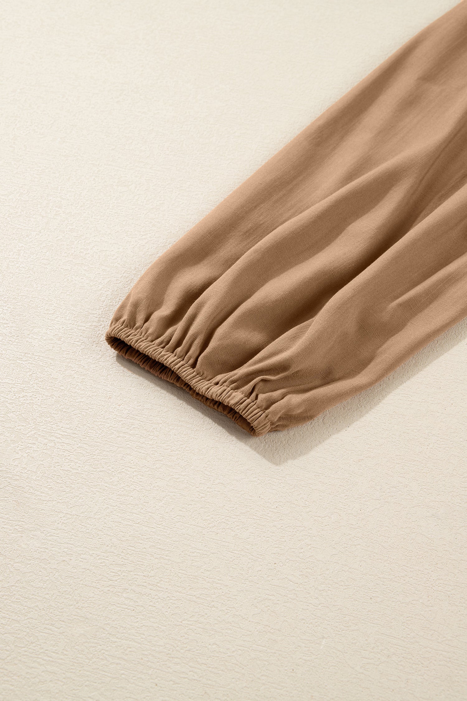 Smocked V-Neckline Leopard Piping Accent Bracelet Plus Size Long Dress - eAura