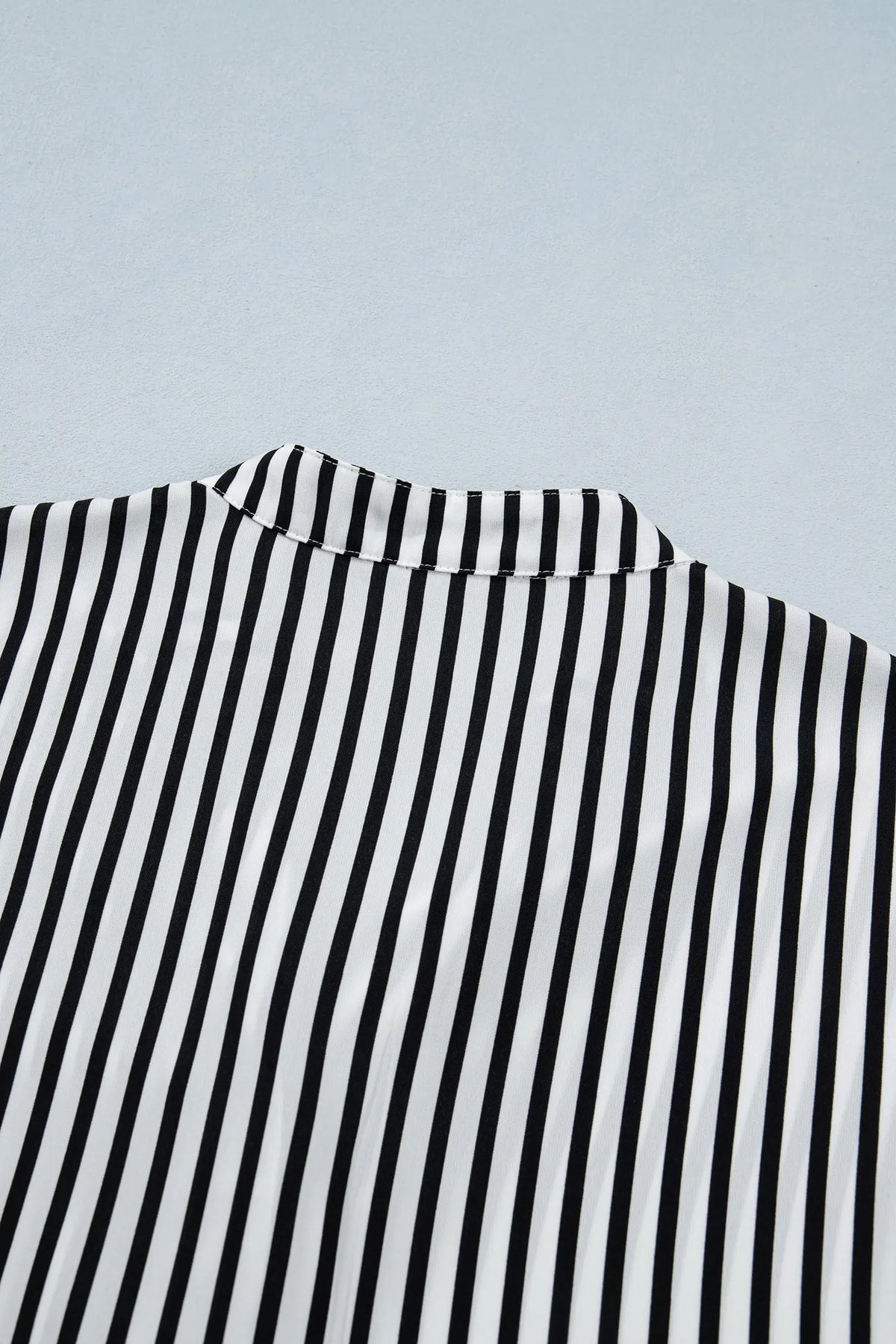 Black Striped Half Sleeve Button-Up Shirt – Black Stripe