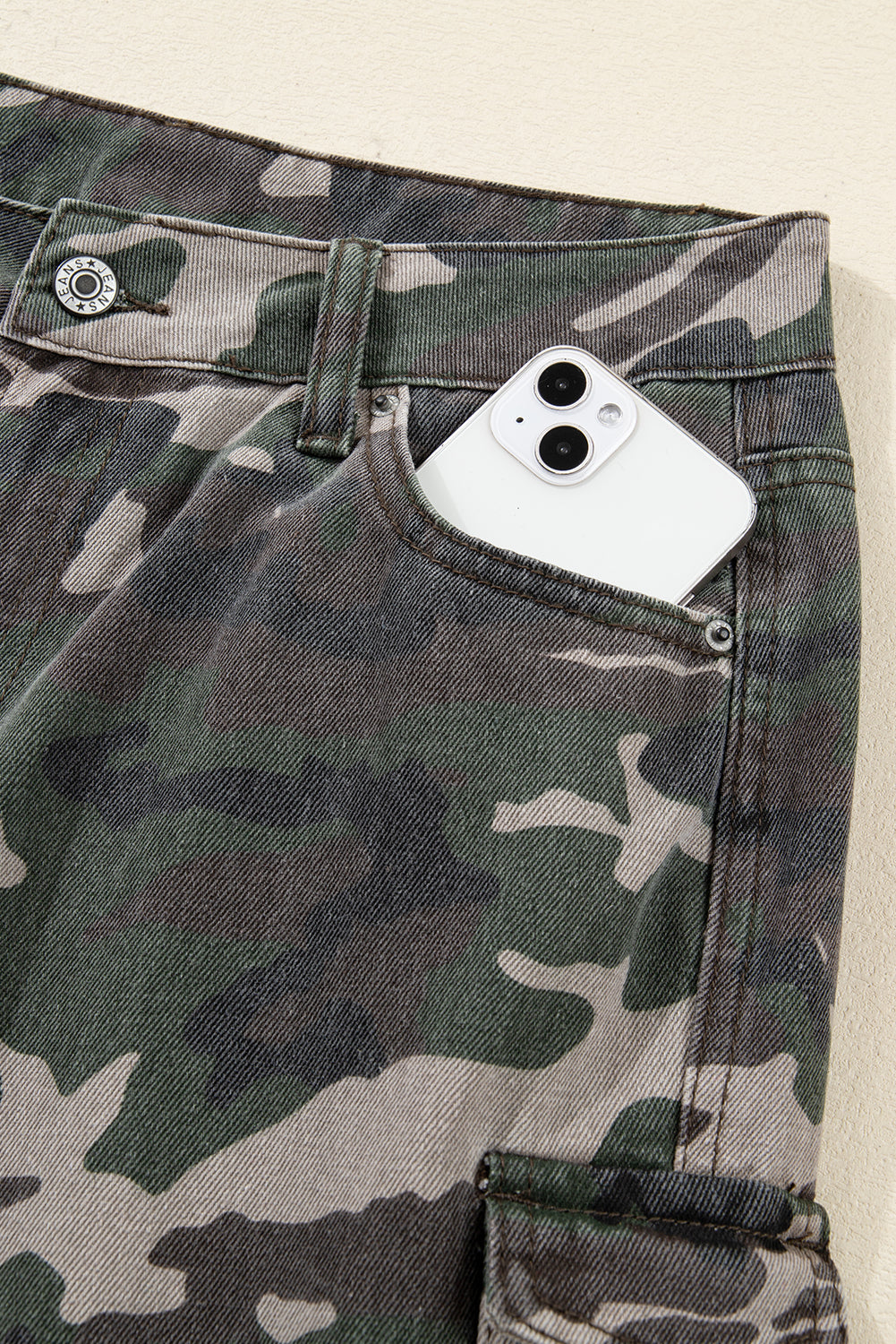 Camo Cargo Wide Leg Jeans - eAura