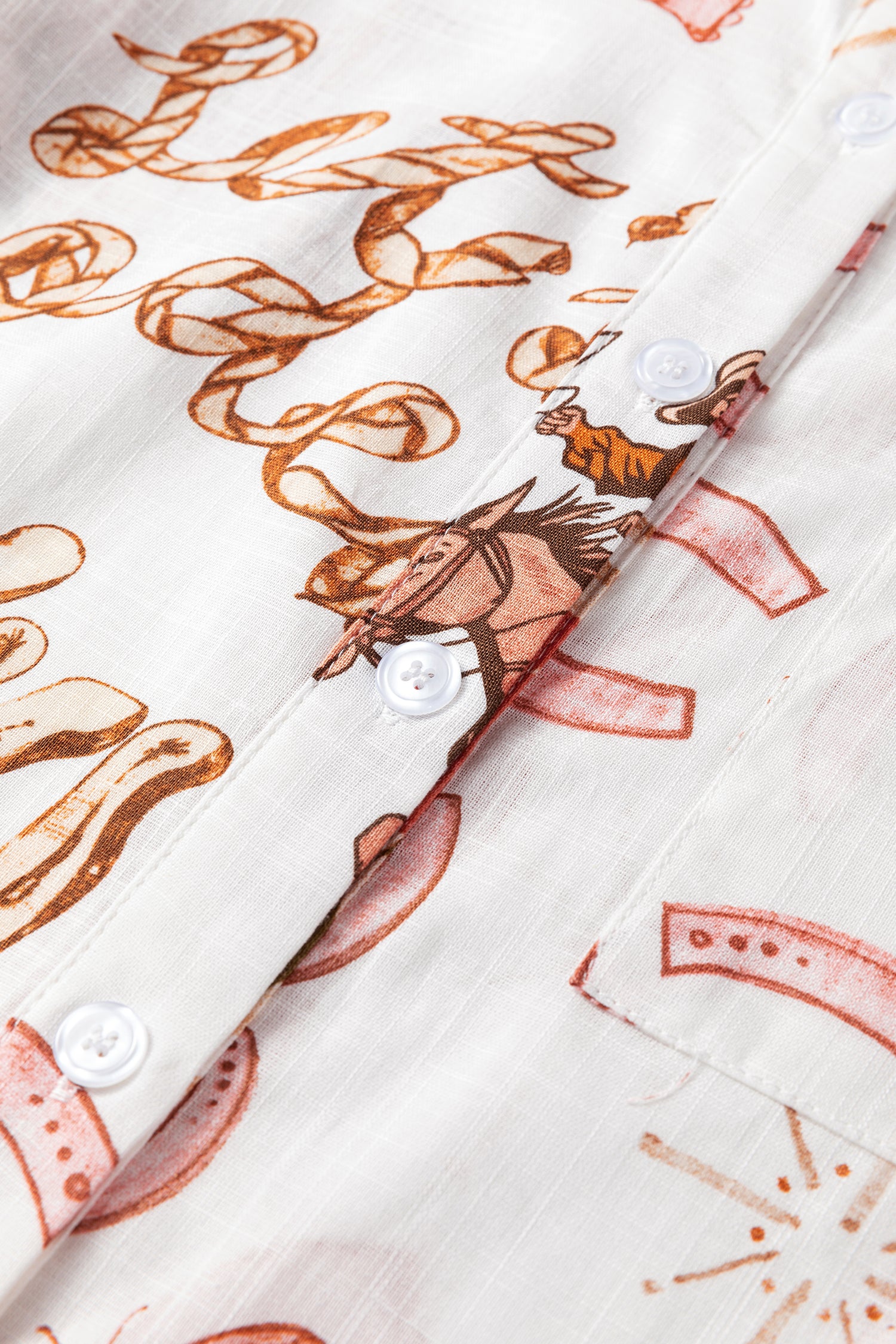 White Rodeo Cowgirl Print Western Button up Shirt - Tops/Blouses & Shirts