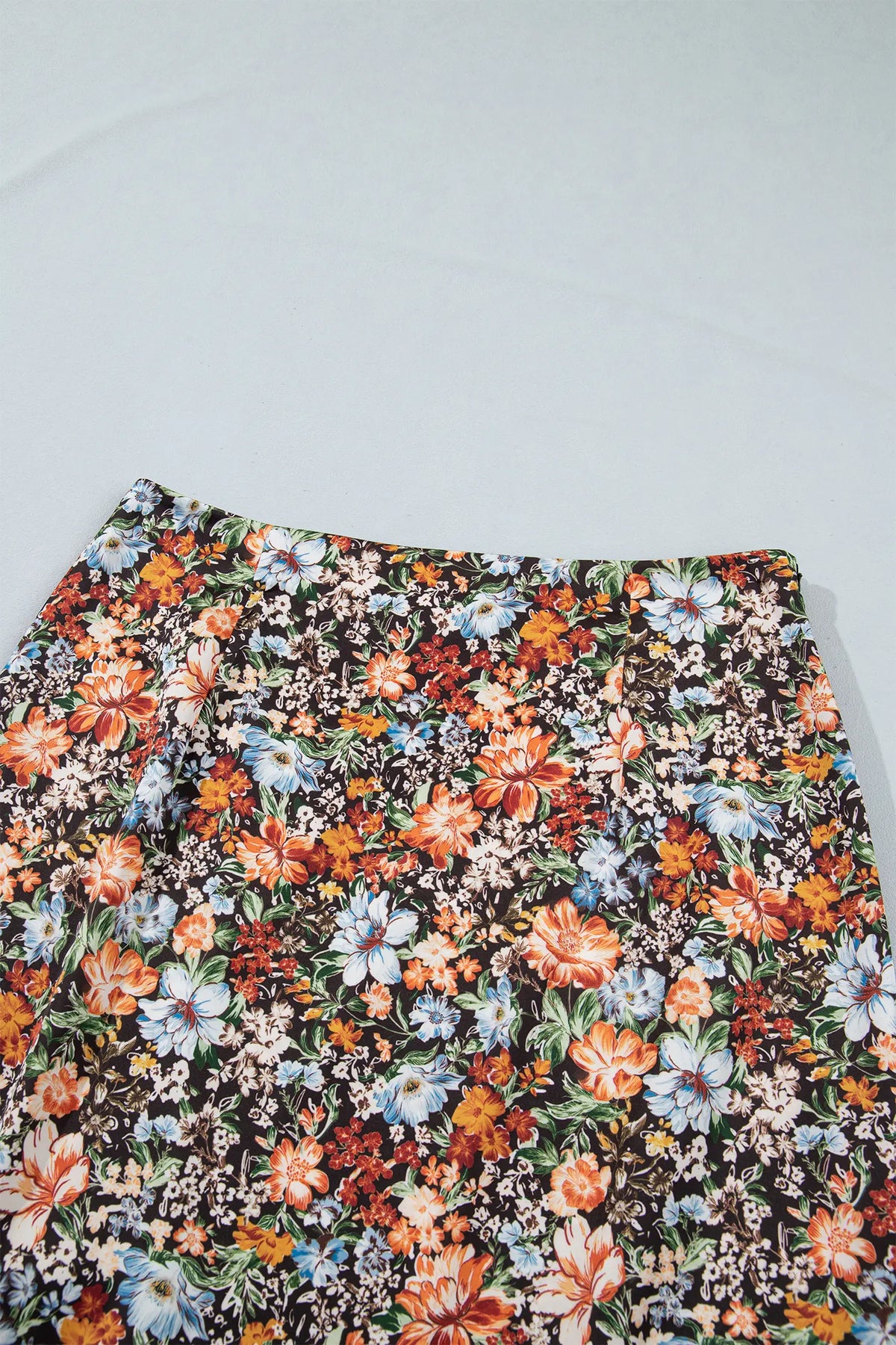 Cheetah Print Trim Split Long Western Skirt – Multicolour