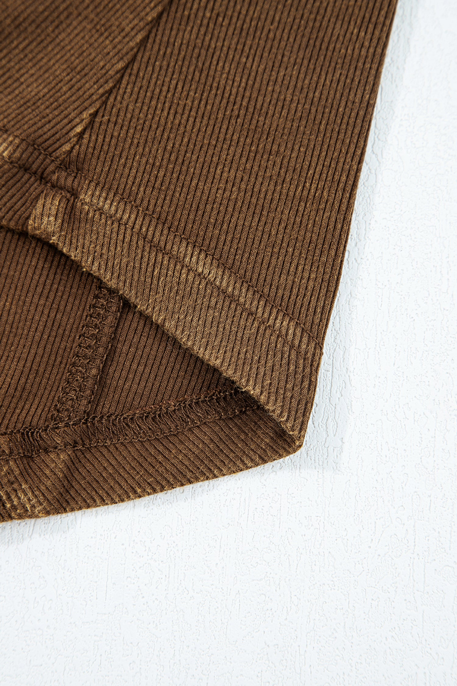 Exposed Seam Ribbed Long Sleeve Top