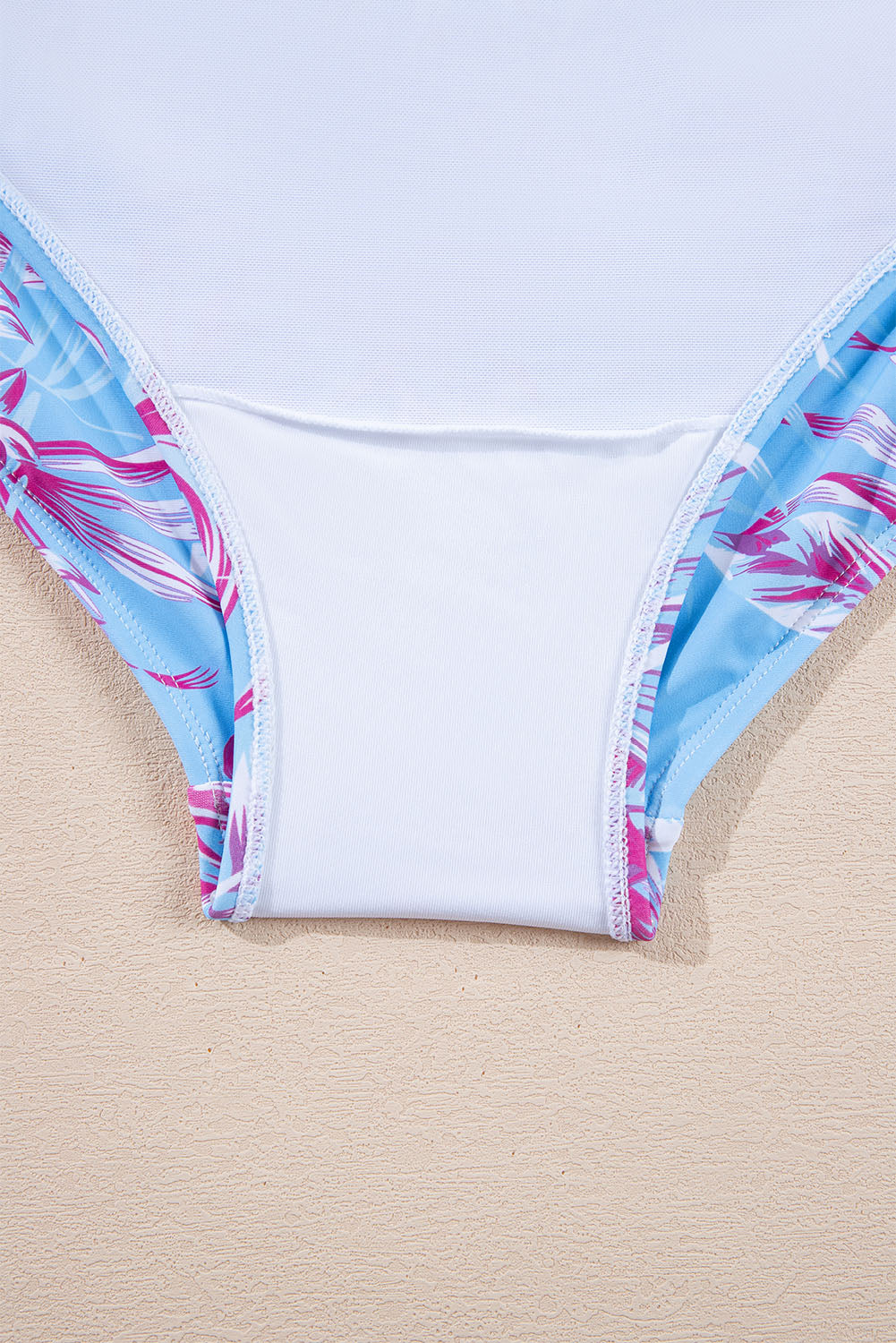 Sky Blue Plus Size Floral Print Twisted High Waist Bikini Set BB Fashion Outlet