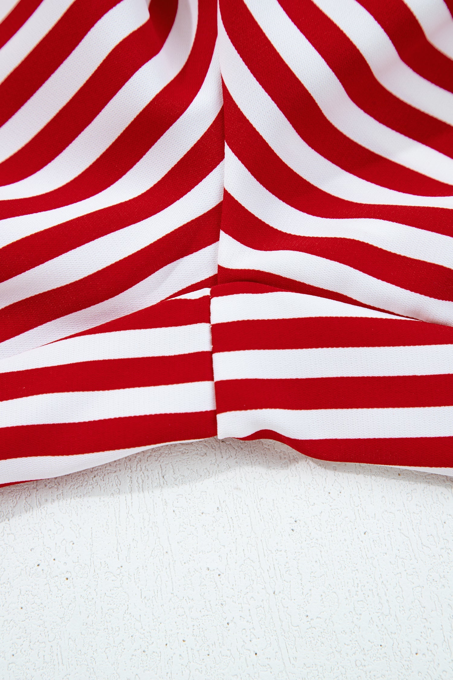 Striped Contrast Velvet Trim Bow Knot Waist Pyjama Set - eAura