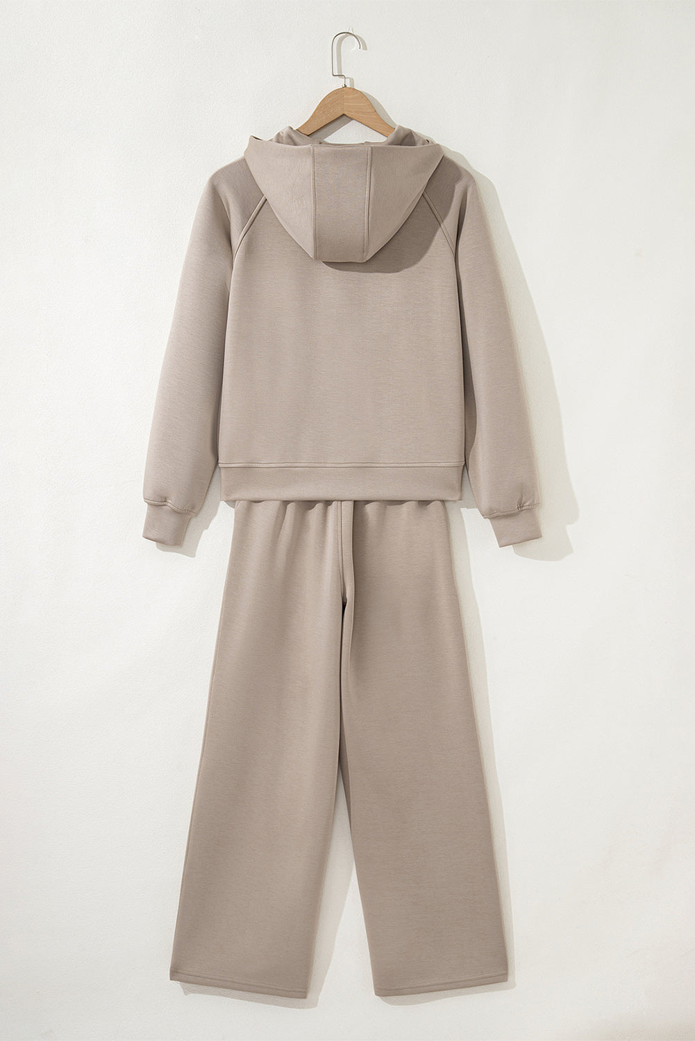 Half Zip Thumbhole Sleeve Hoodie & Active Pants 2pcs Co-ord Outfit eAura