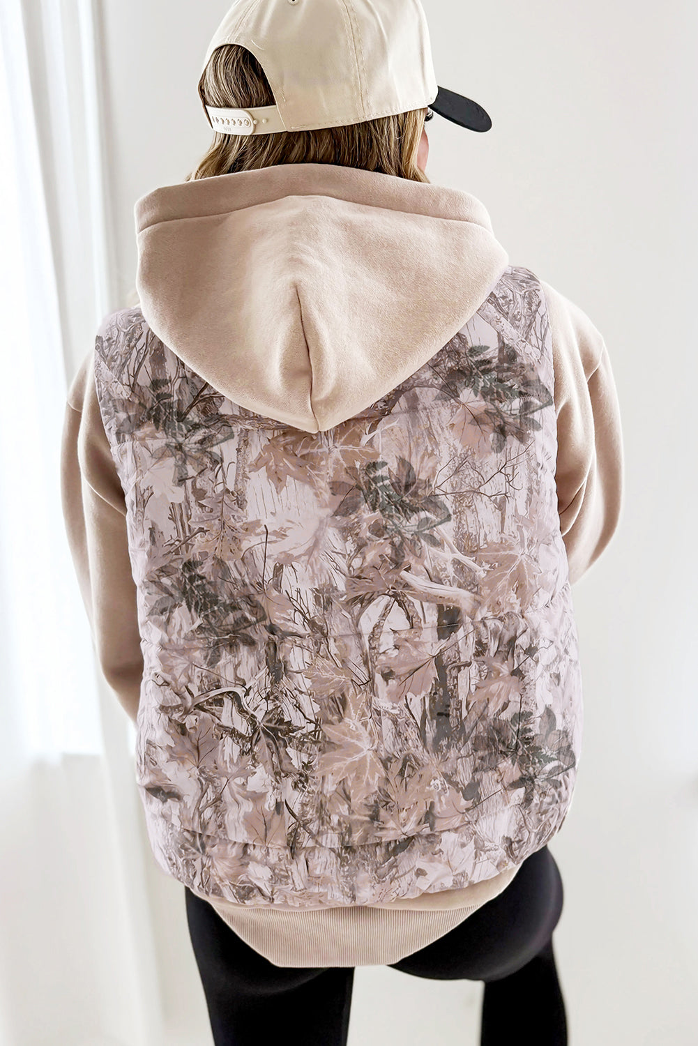 Camo Leaf Print Winter Puffer Vest - eAura