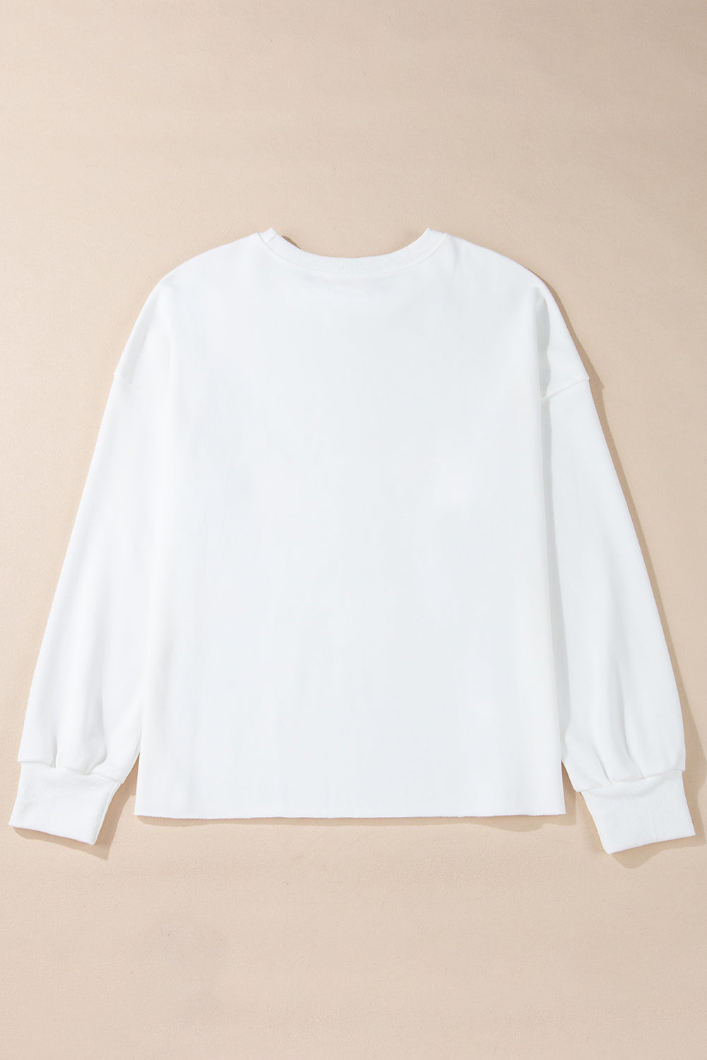 Bowknot Print Drop Shoulder Loose Sweatshirt – White