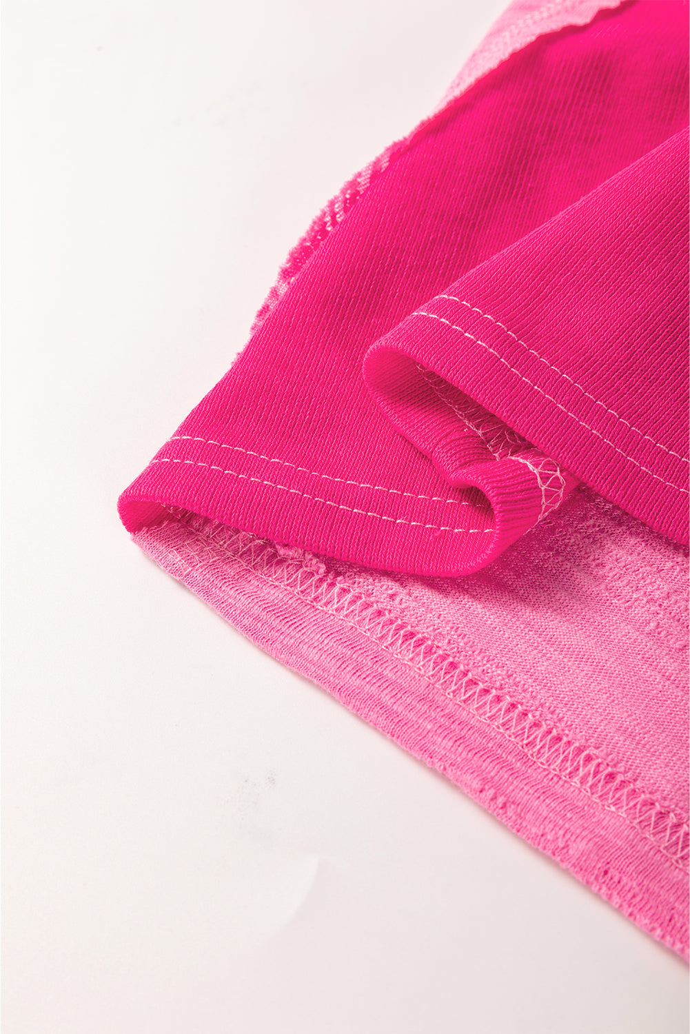 Sachet Pink Contrast Patchwork 3/4 Sleeve V Neck Loose Blouse - eAura