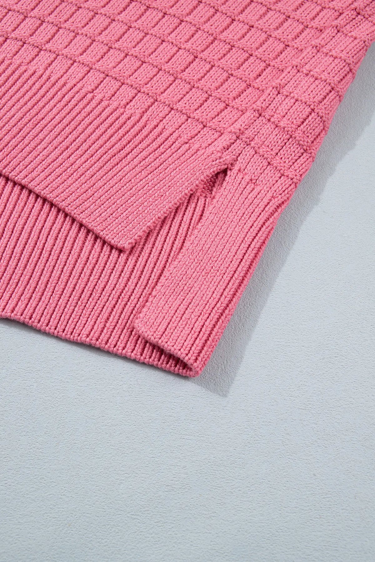 Drop Shoulder Long Sleeve Knit Regular Fit Sweater – Peach Blossom