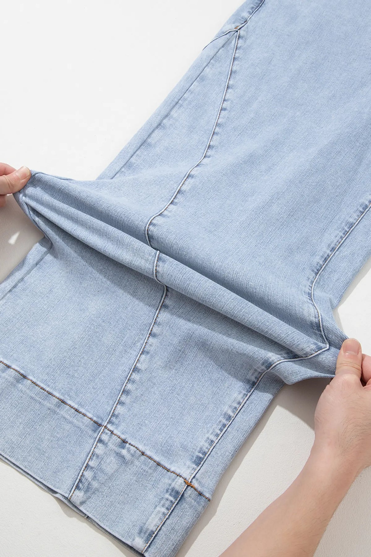 Beau Solid Paneling Loose Fit Plus Size Jeans – Blue
