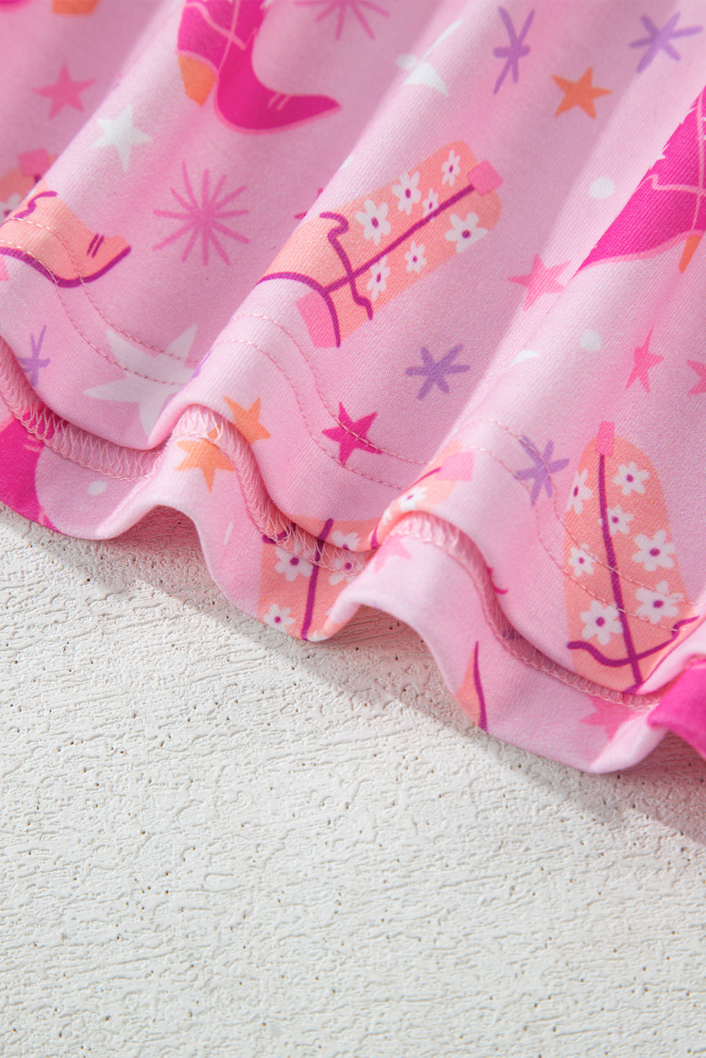Pink Western Boots Printed Short 2pcs Lounge Set eAura