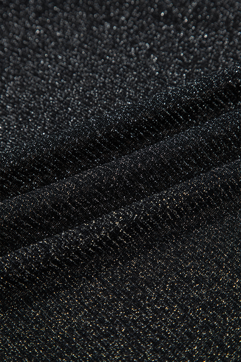 Black Metallic Glitter Mesh Long Sleeve Top - eAura