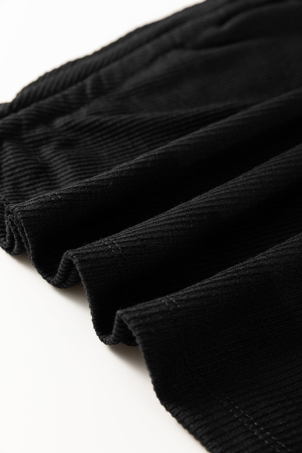 Black Racerback Ribbed Knit Drawstring Bodycon Dress eAura