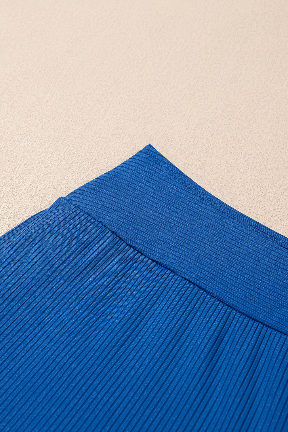 Ribbed Crossed Detail Tankini & Skort Two-Piece Swimsuit