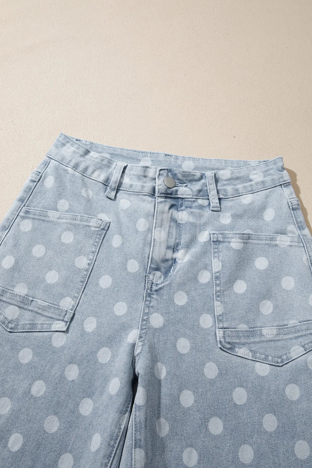 Polka Dot Casual Slim Fit Jeans – Pink