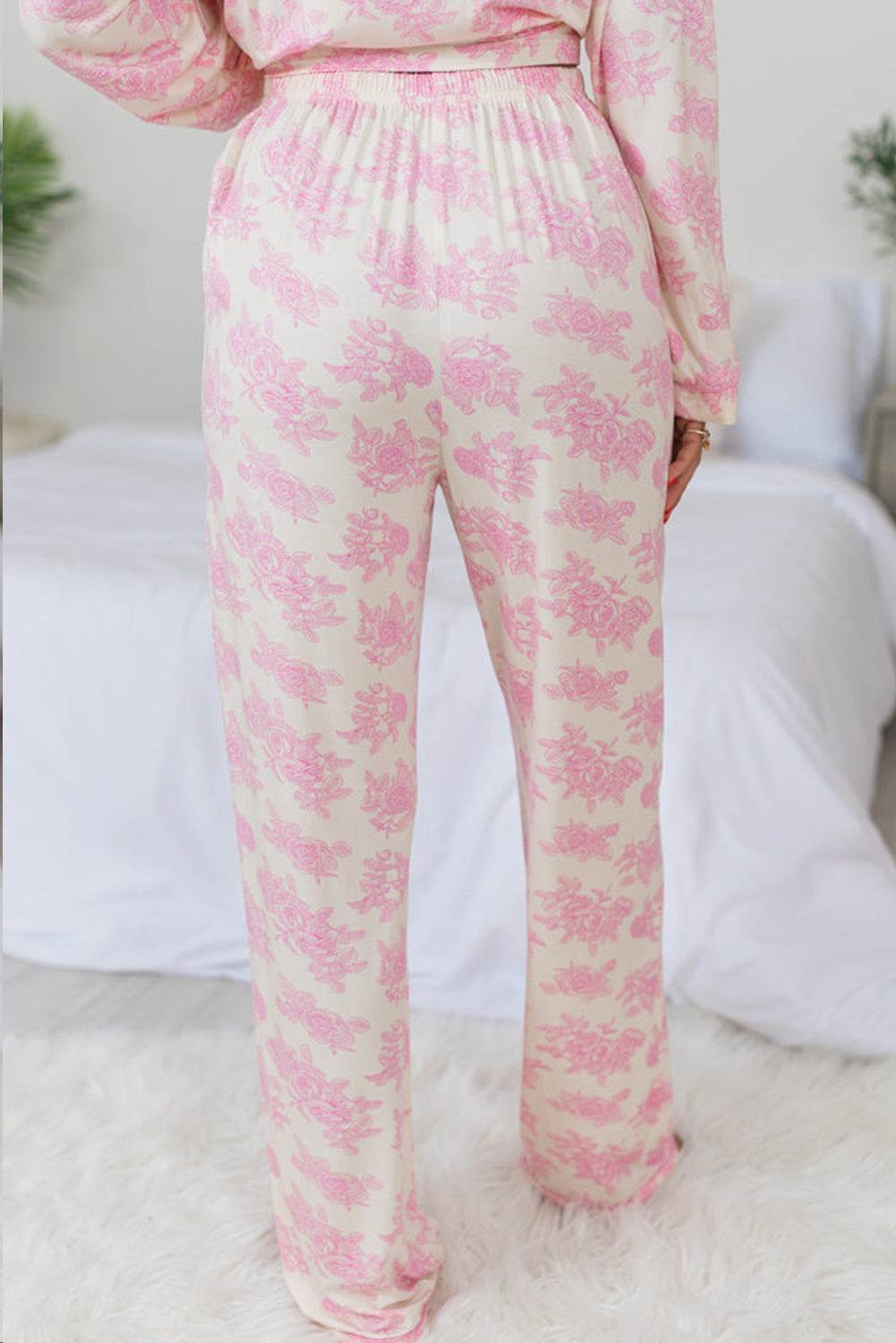 Pink Floral Long Sleeve and Pants Pyjamas Set Beagle Boutique Fashion Outlet