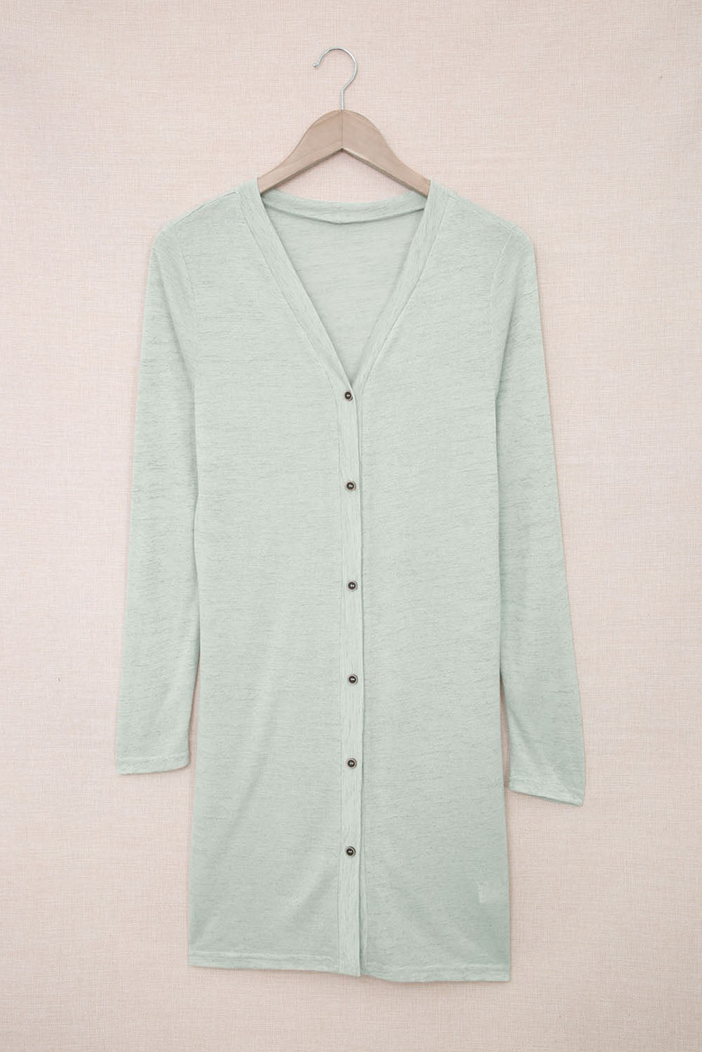 Black Solid Colour Open-Front Buttons Cardigan eAura
