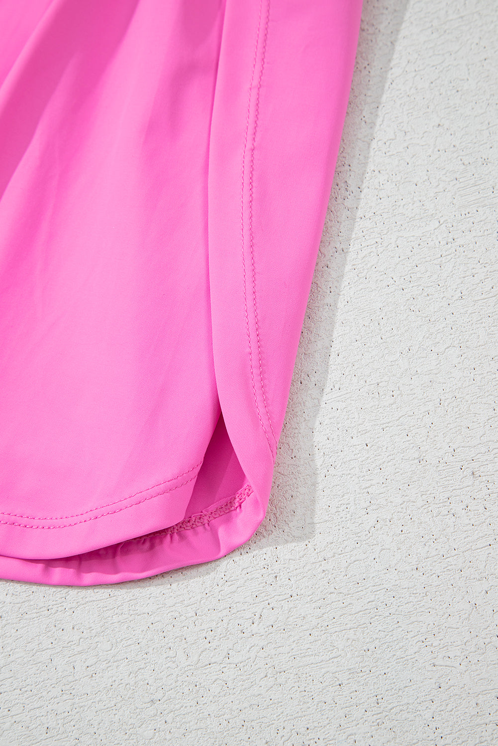 Sachet Pink Plain Sleeveless Loop Drawstring Cinched Waist Romper BB Fashion Outlet