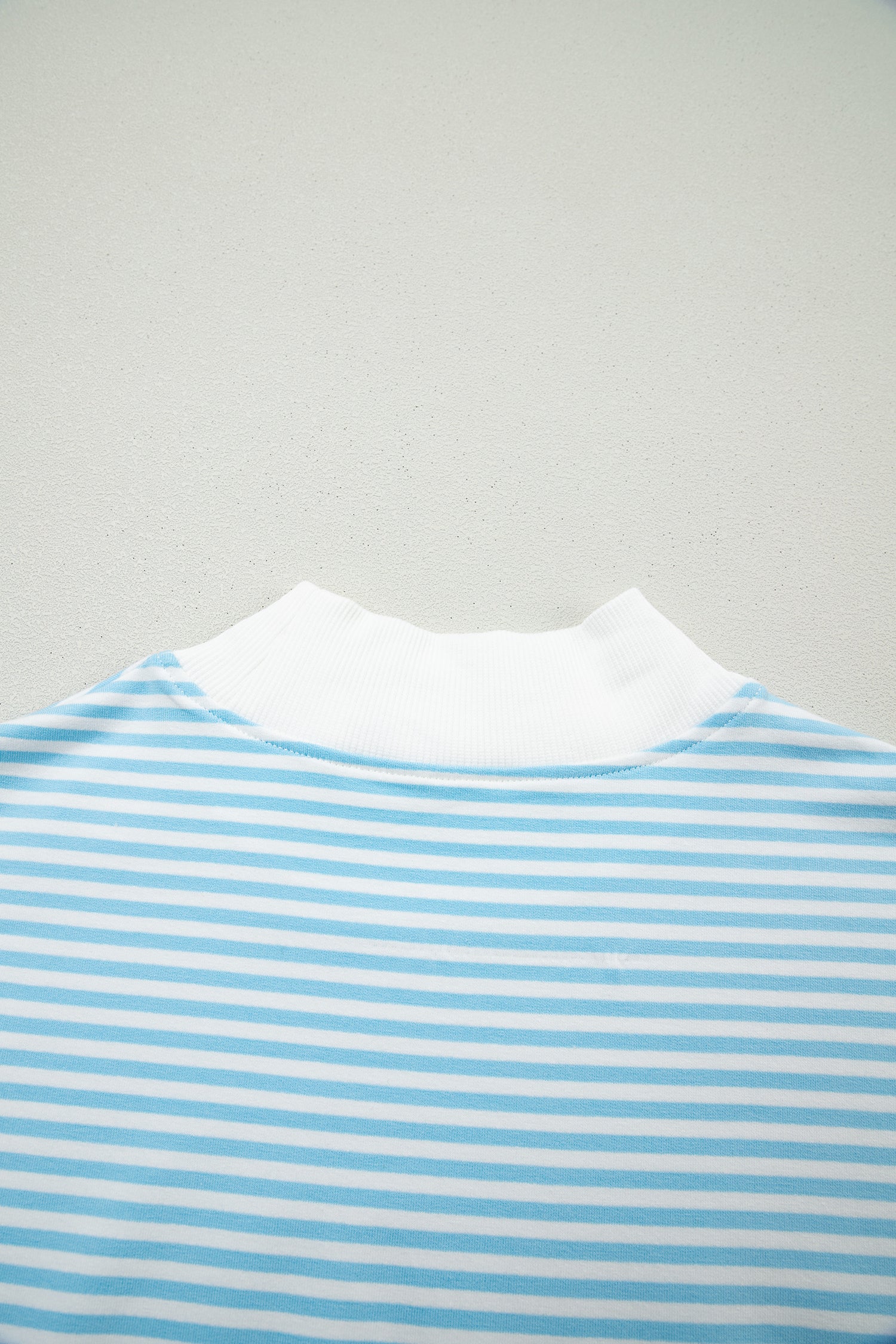 Stripe Oversize Mock Neck Sweatshirt and Shorts Set