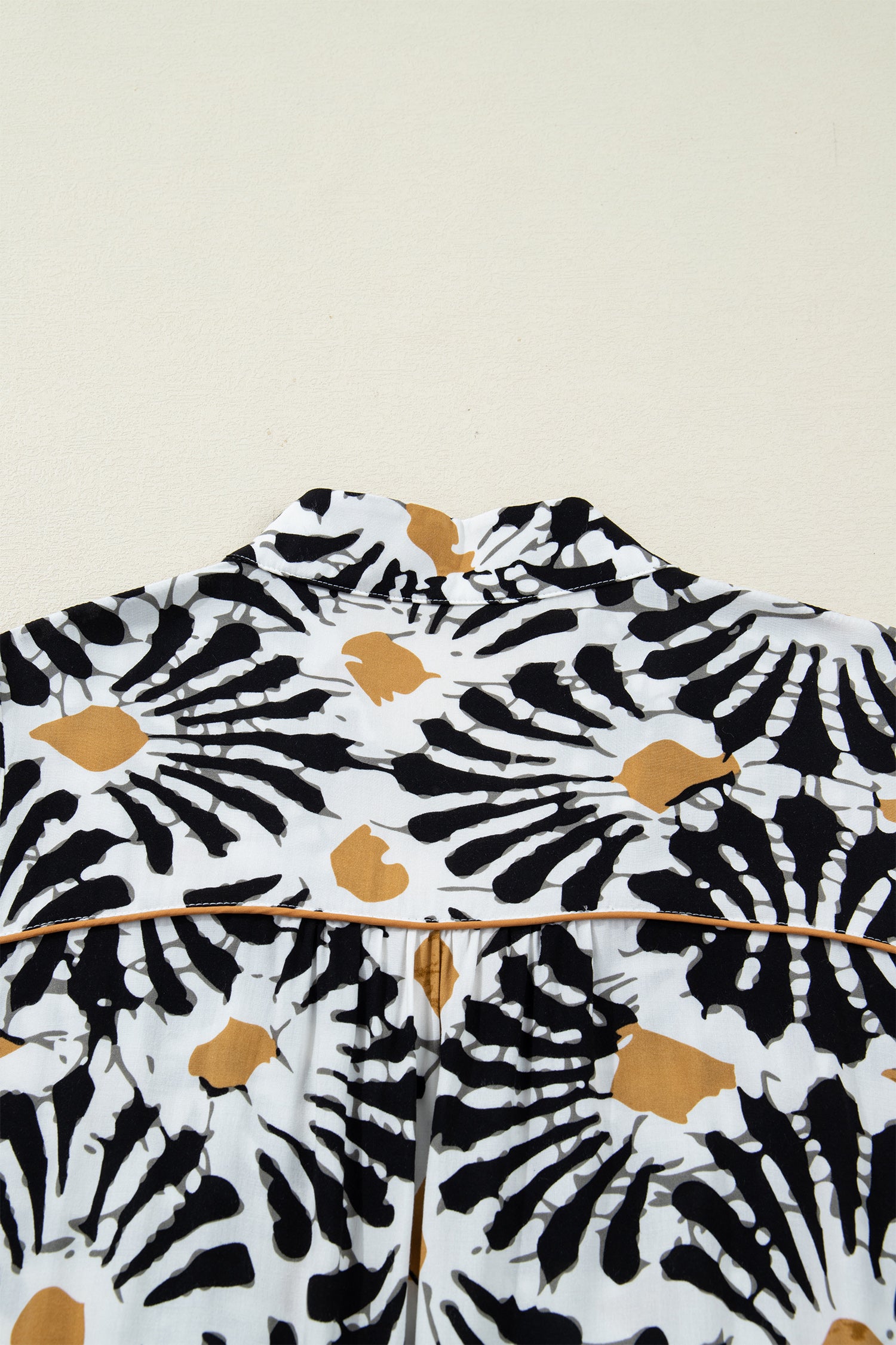 Abstract Floral Print Split V-Neck Long Dress with Sleeves