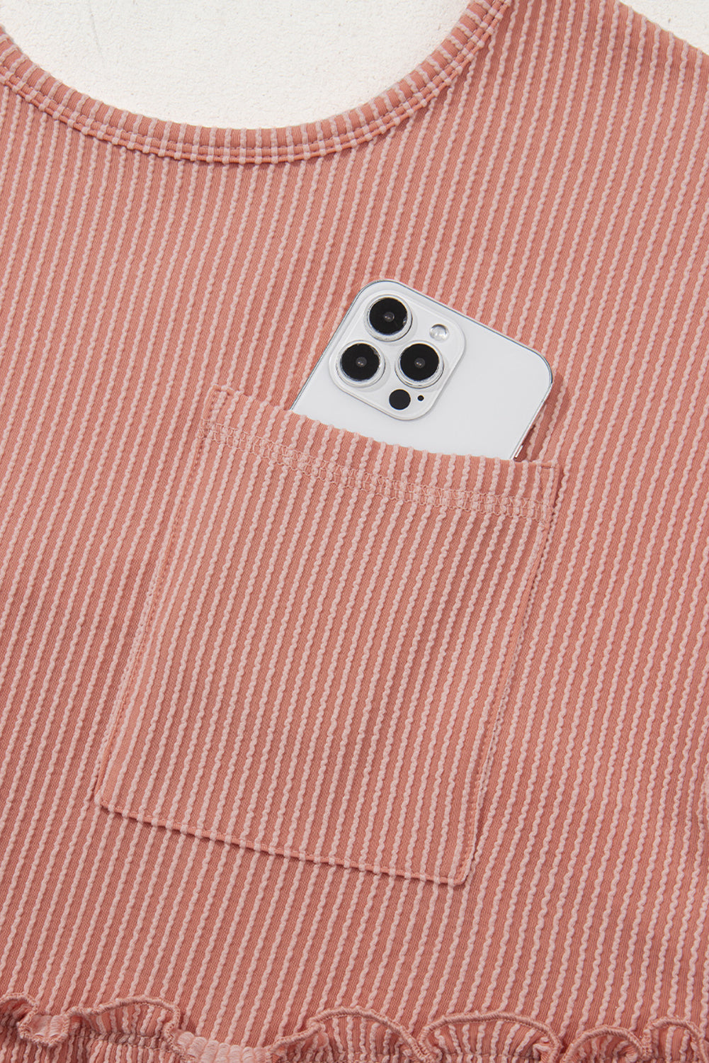 Dusty Pink Cord Textured Swing Mini Dress with Pockets eAura