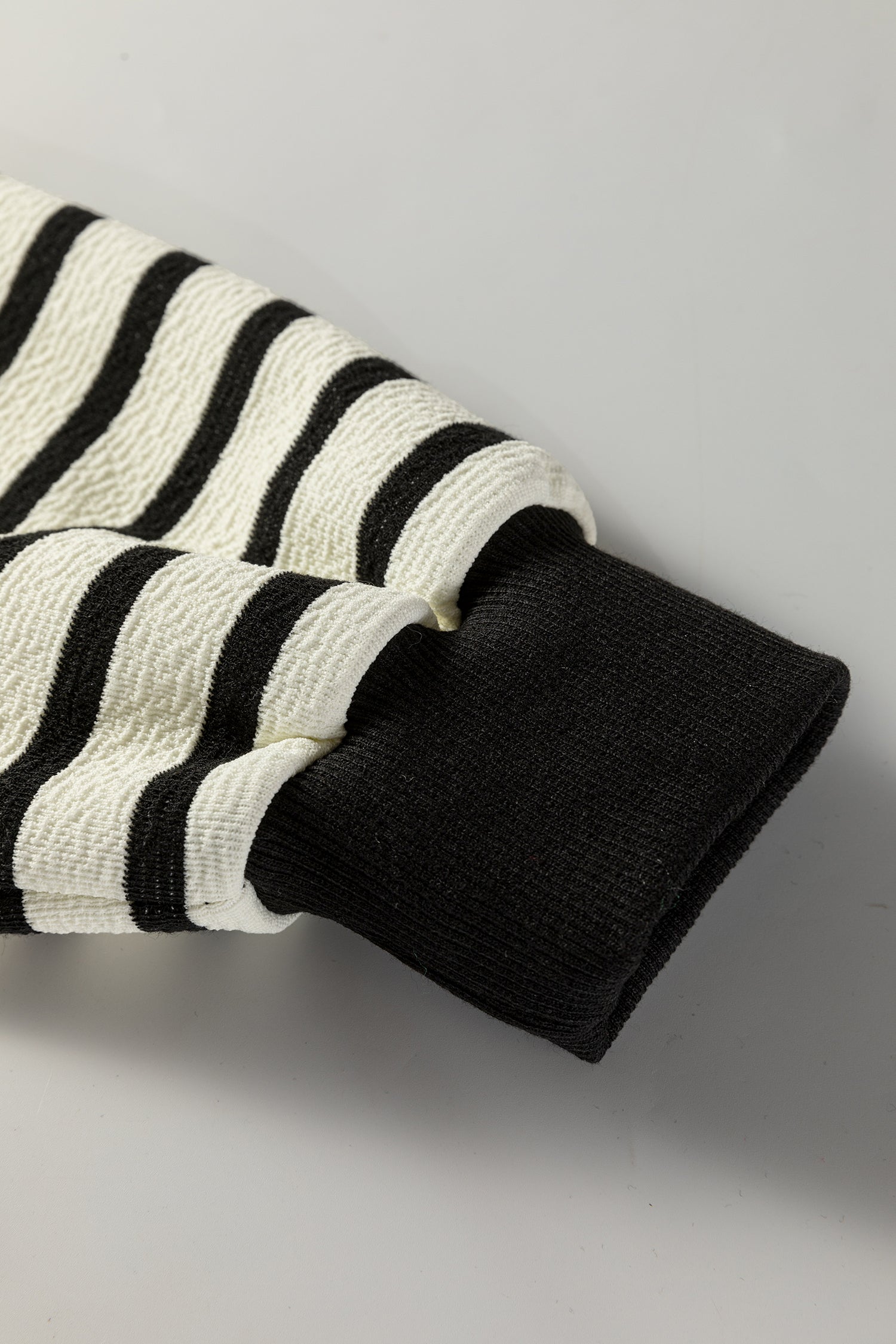 Black Stripe Contrast MERRY Letter Christmas Print Drop Shoulder Sweatshirt - Tops/Sweatshirts & Hoodies