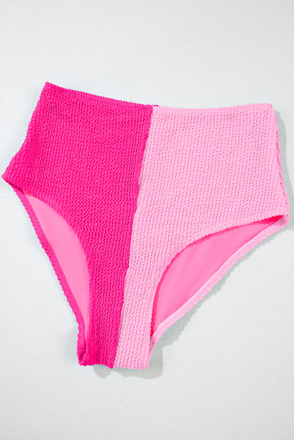 Corded Colorblock Square Neck High Waist Bikini Set