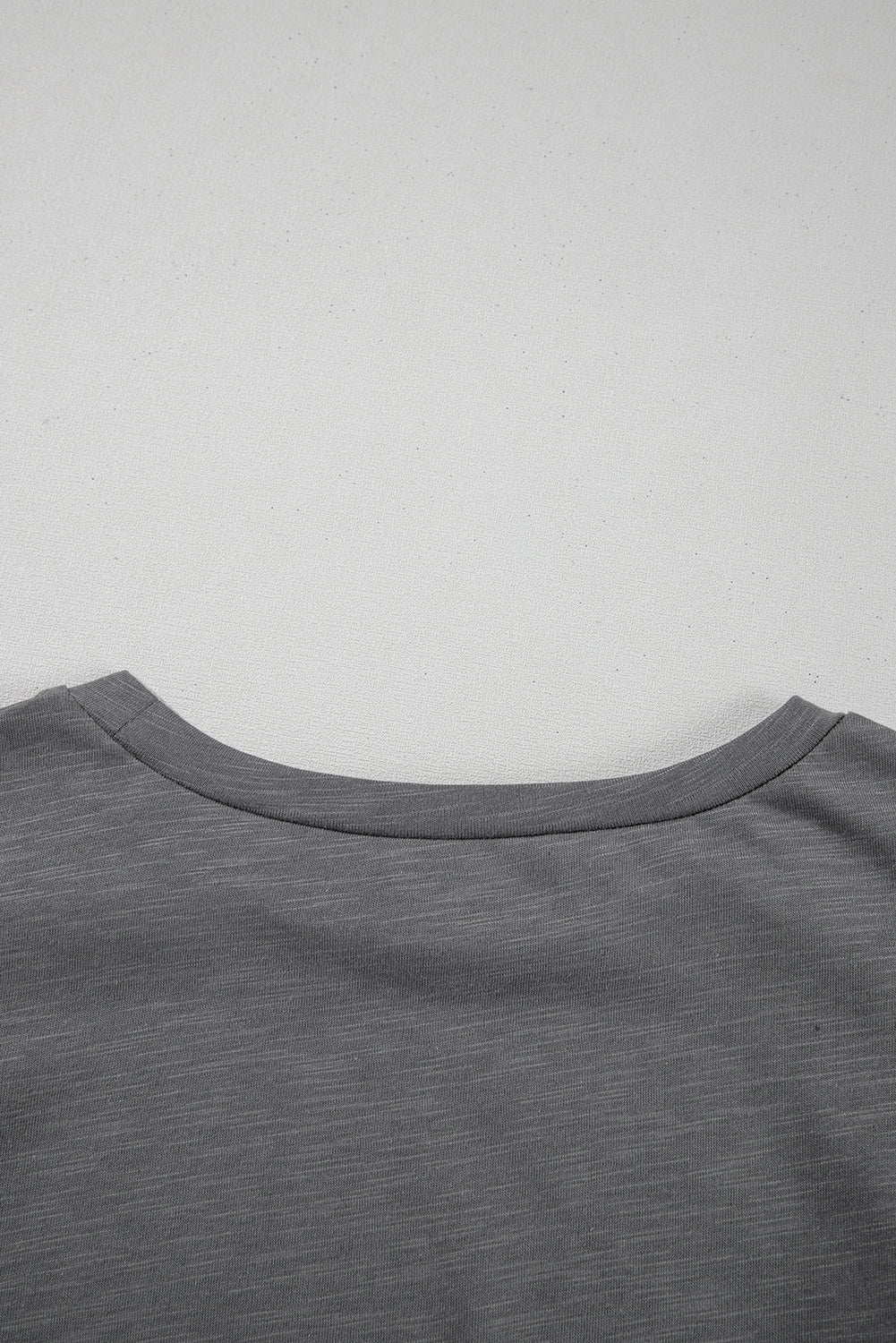 Dark Grey Layered Ruffle Short Sleeve Round Neck Top eAura