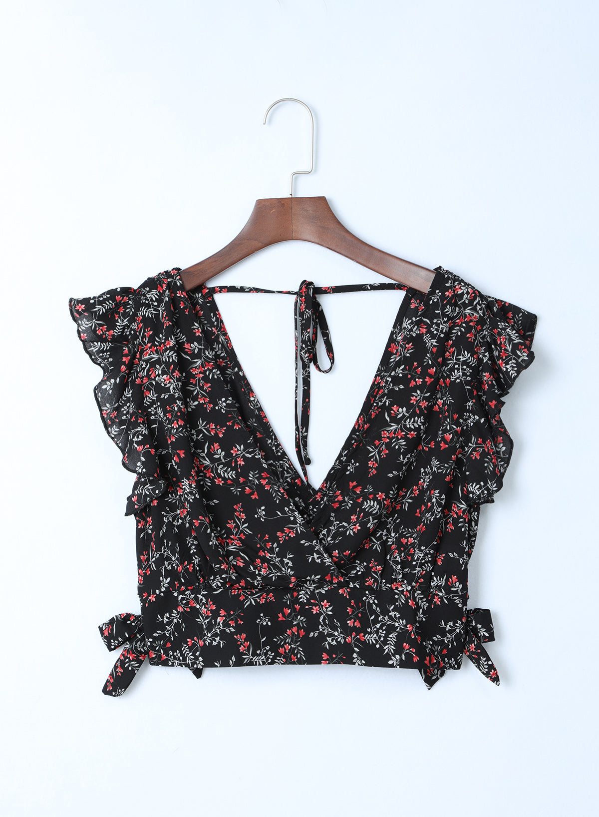 MultiColour Floral Ruffled Crop Top and Maxi Skirt Set eAura