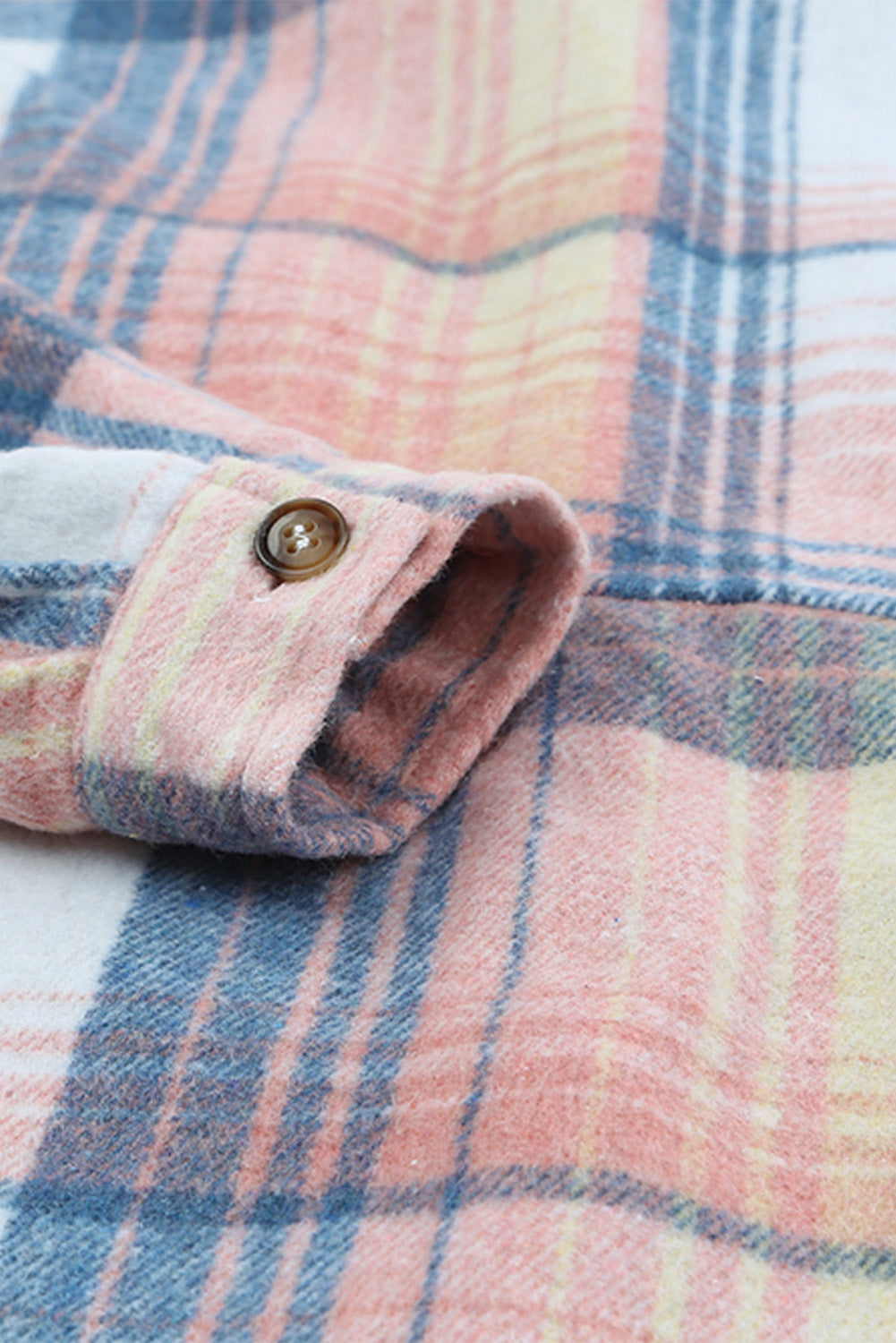 Pink Black/Pink Plaid Flap Pockets Shacket eAura