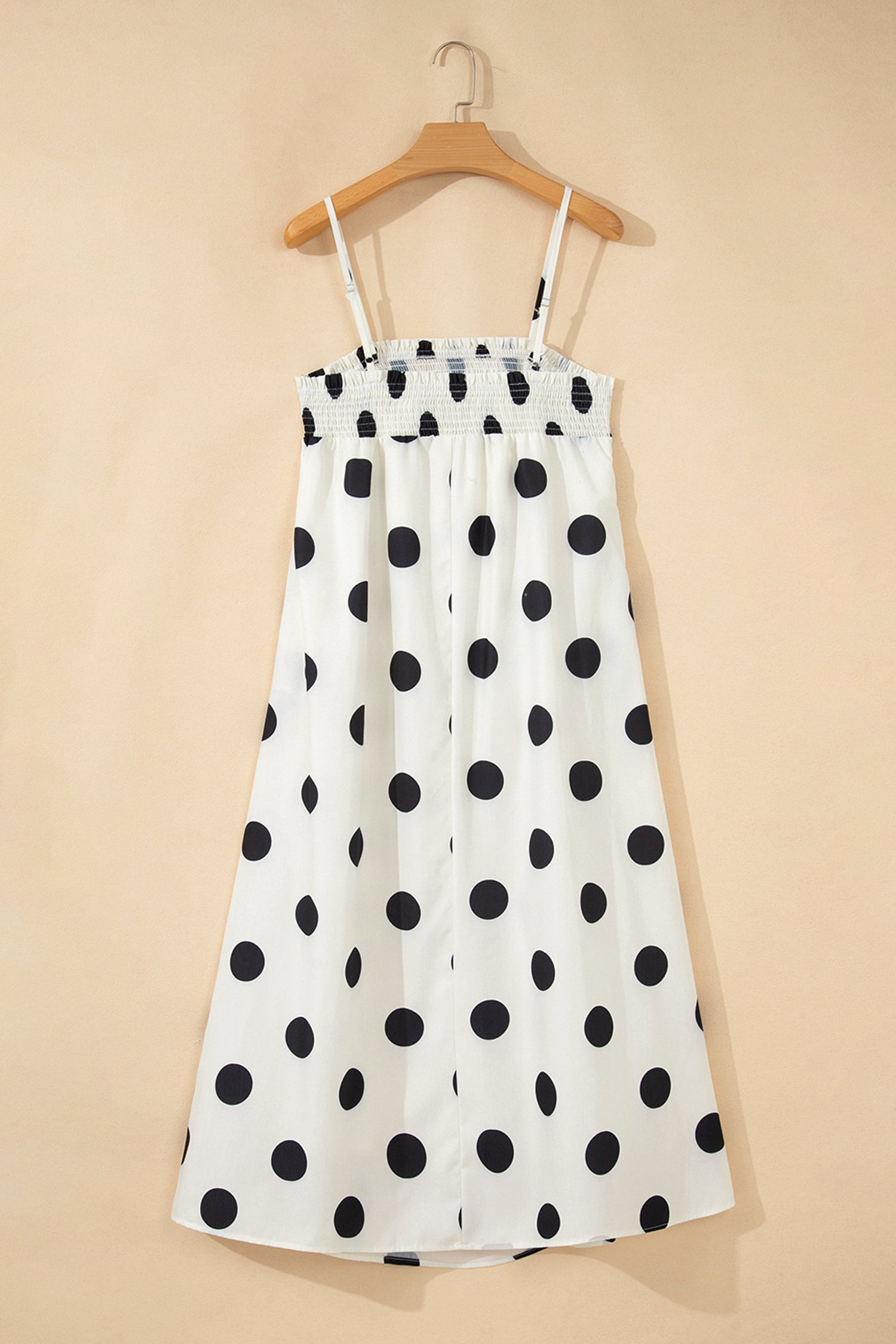 White Polka Dot Spaghetti Strap Maxi Dress