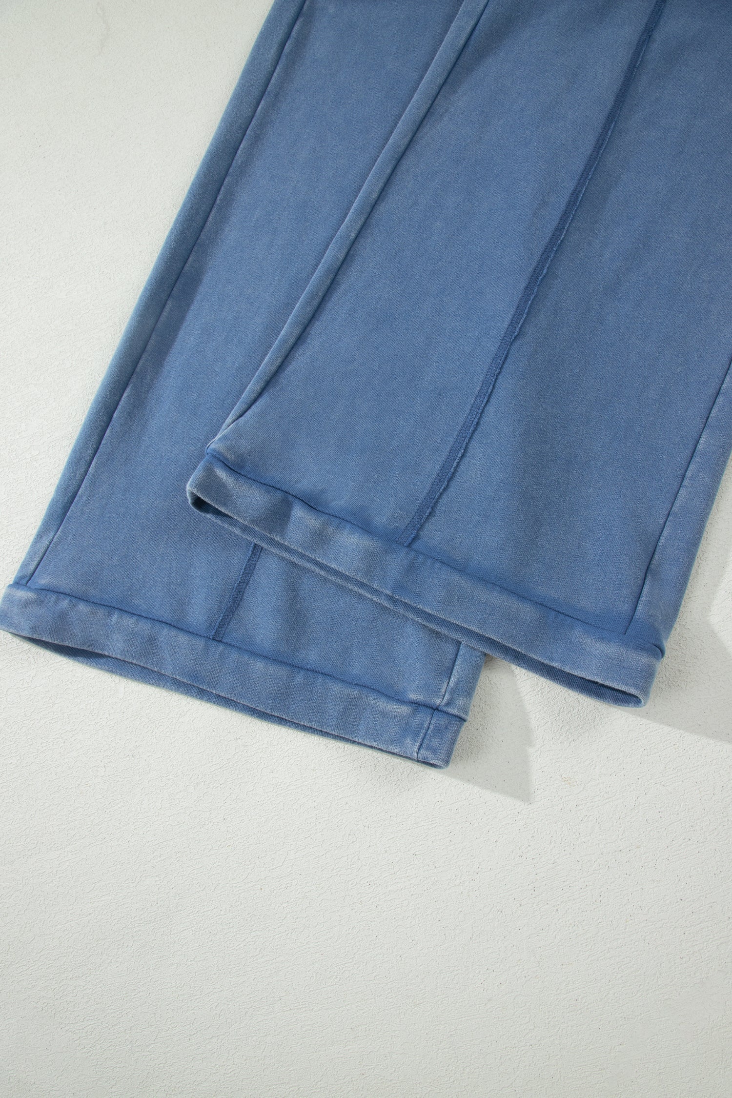 Mineral Wash Drawstring Retro High Waist Wide Leg Western Pants – Smoke Gray