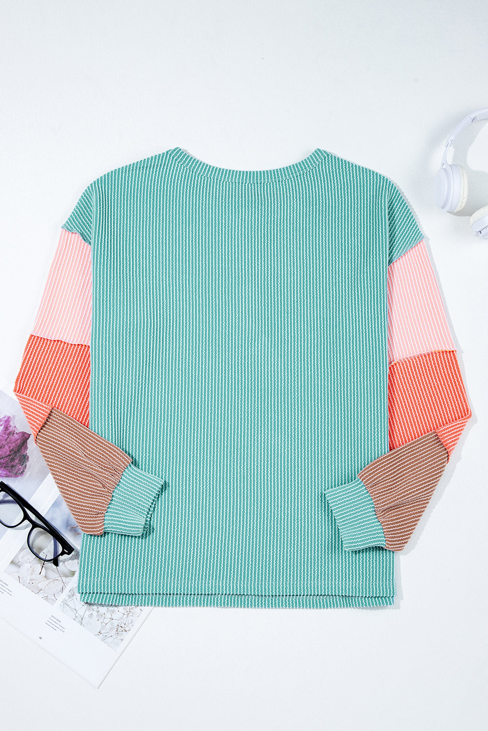 Multicolour Twisted Ribbed Henley Top - eAura