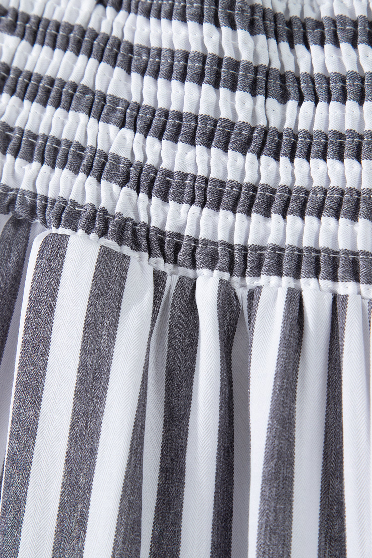 Shirred High Waist Loose Summer Pants – Sky Blue Stripe