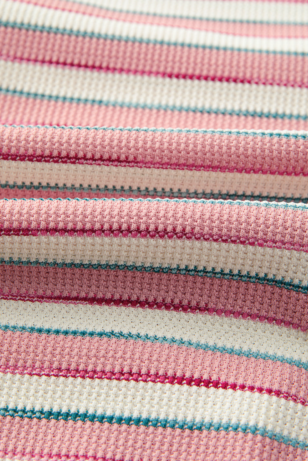 Stripe Stitched Detail Patchwork Oversized Pullover Top - eAura