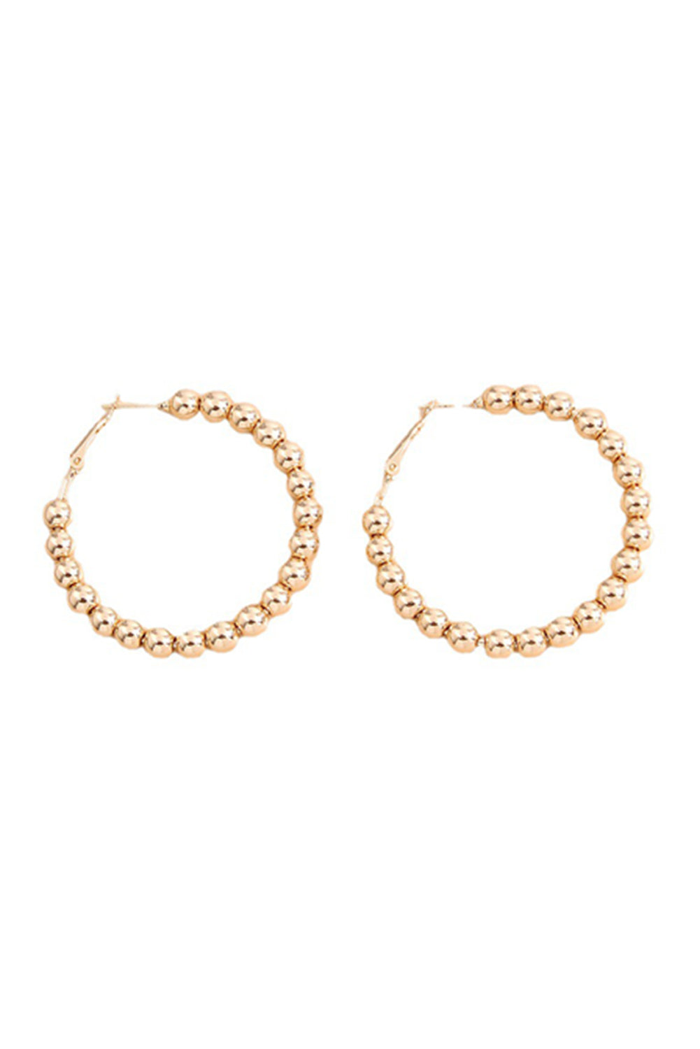 Gold Plated Beaded Minimalist Alloy Hoop Earrings - eAura