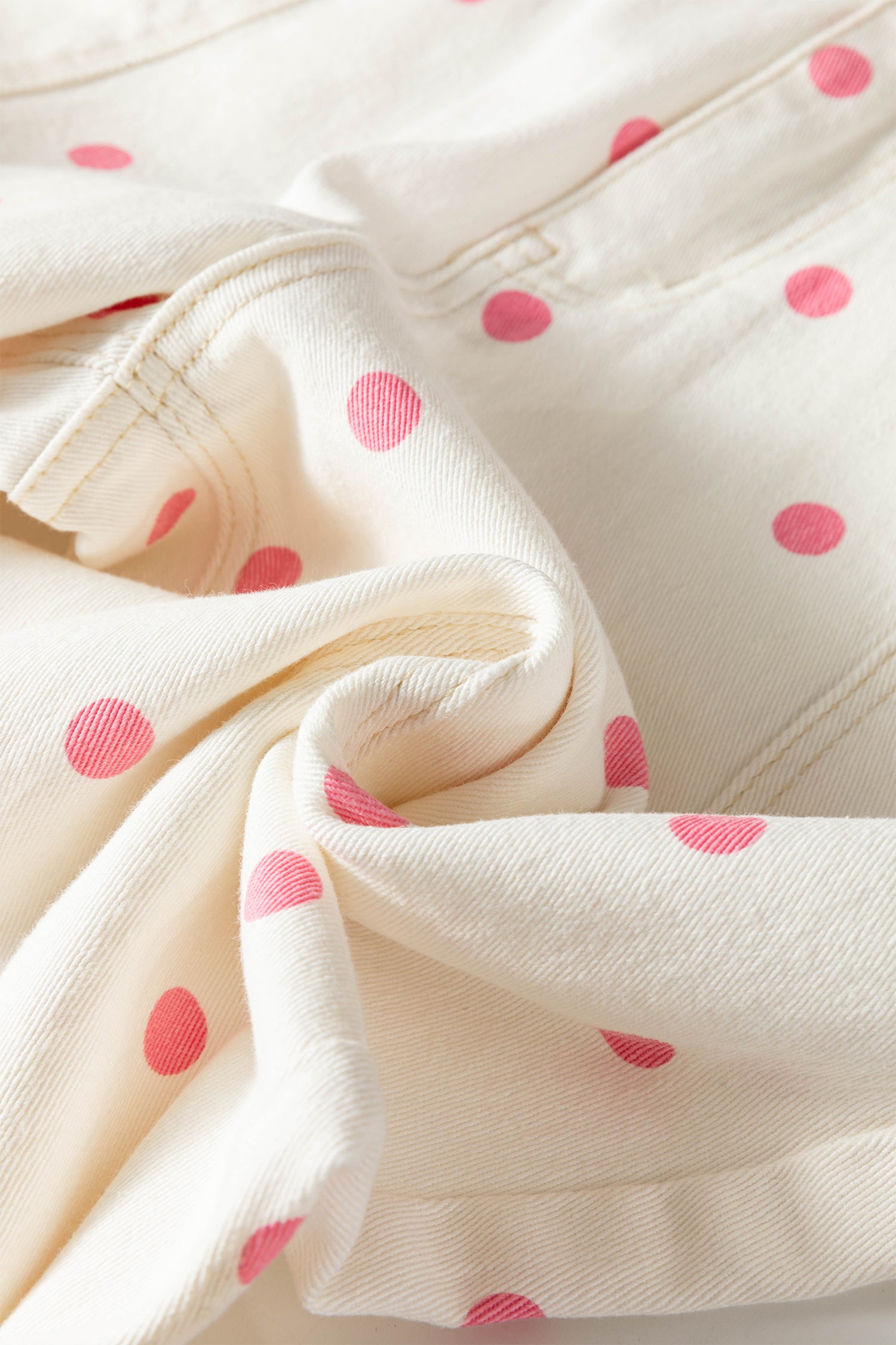 Polka Dot Print Seam Detail Barrel Jeans – Pink