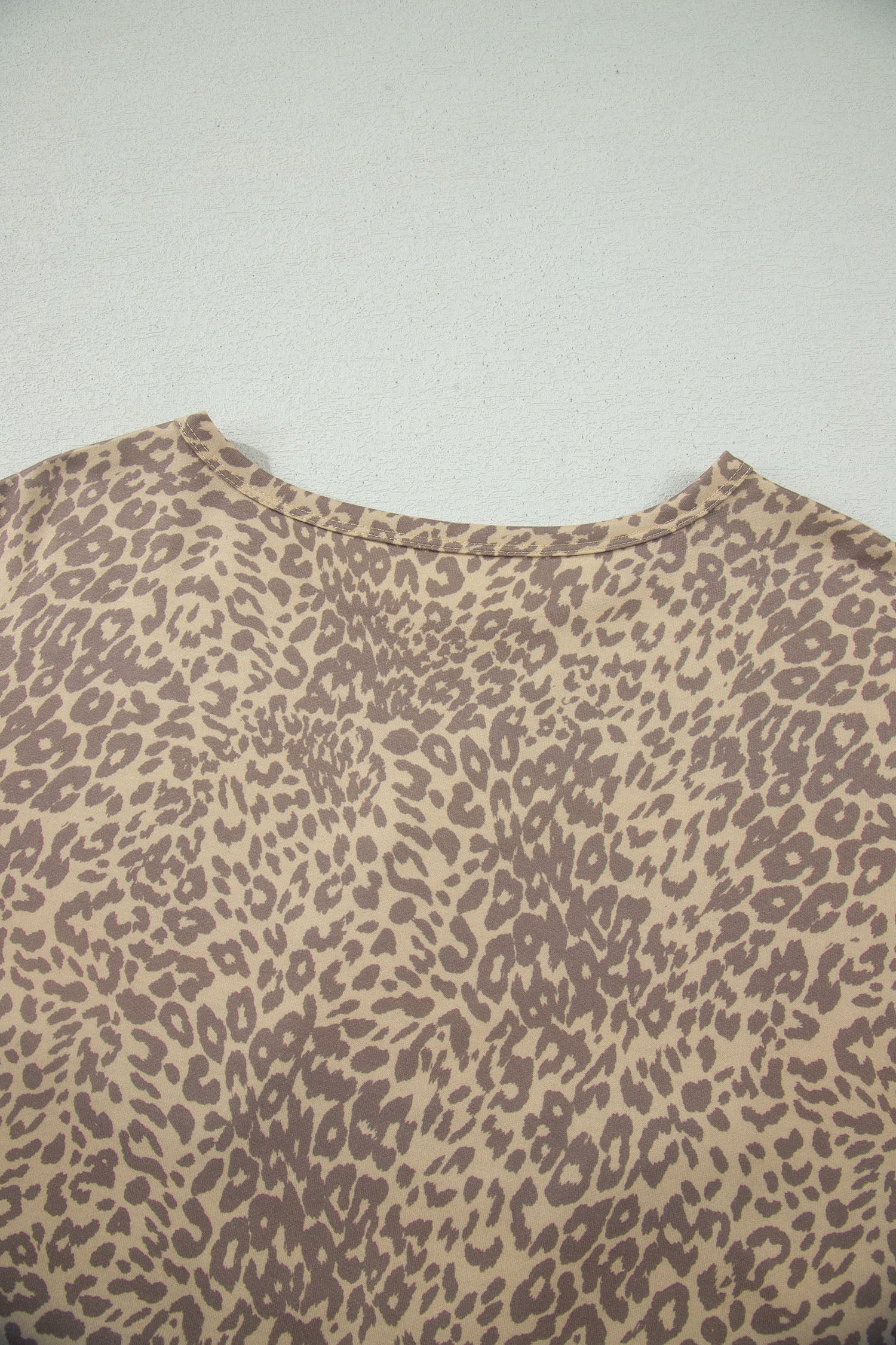 Leopard Print Studded Star Patch Loose Tee – Khaki & Pink