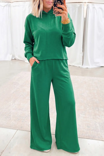 Co-ord Pant Set Hooded Long Sleeve Elastic Waist Pocket