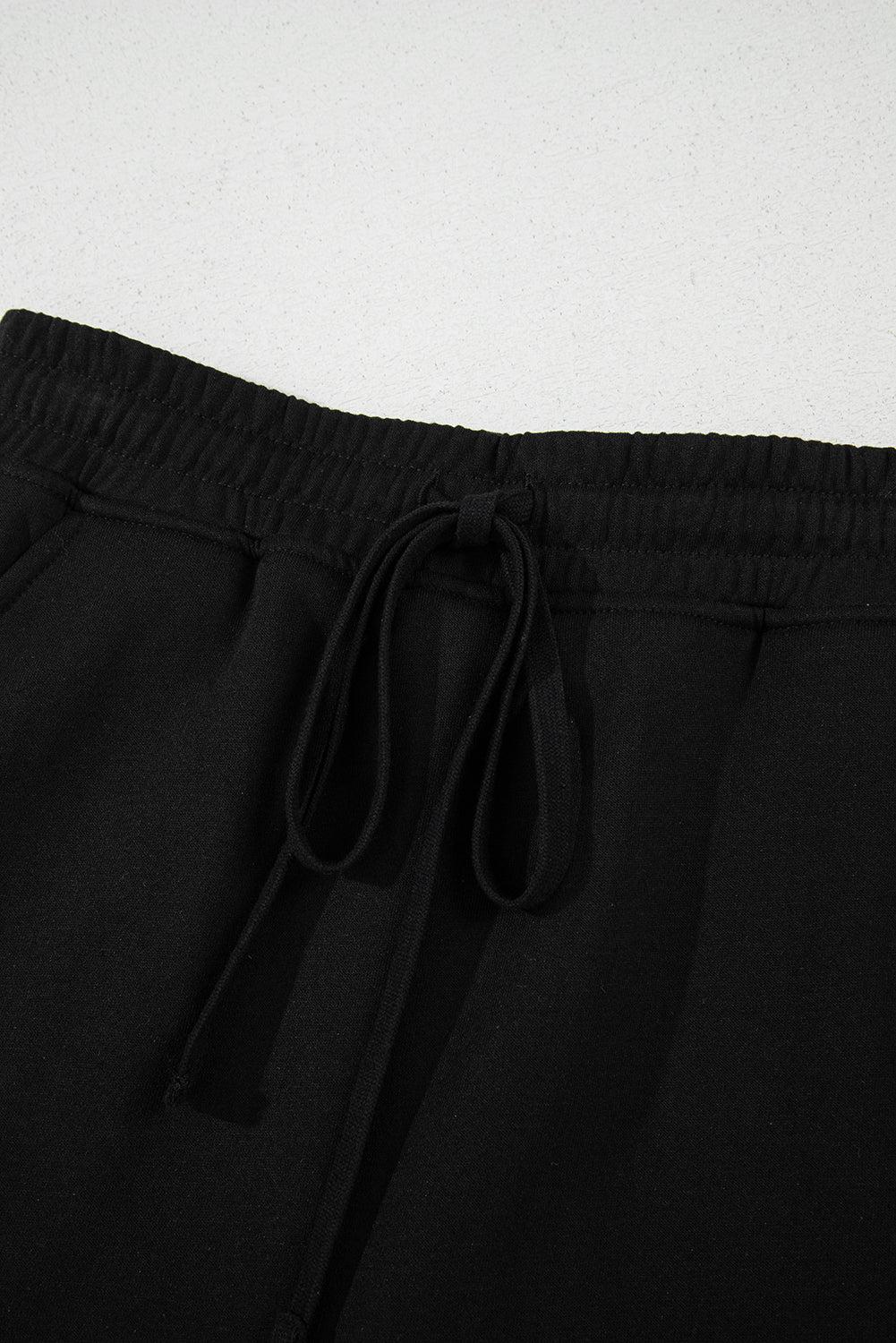 Black French Terry Drawstring Mini Skort with Pockets eAura