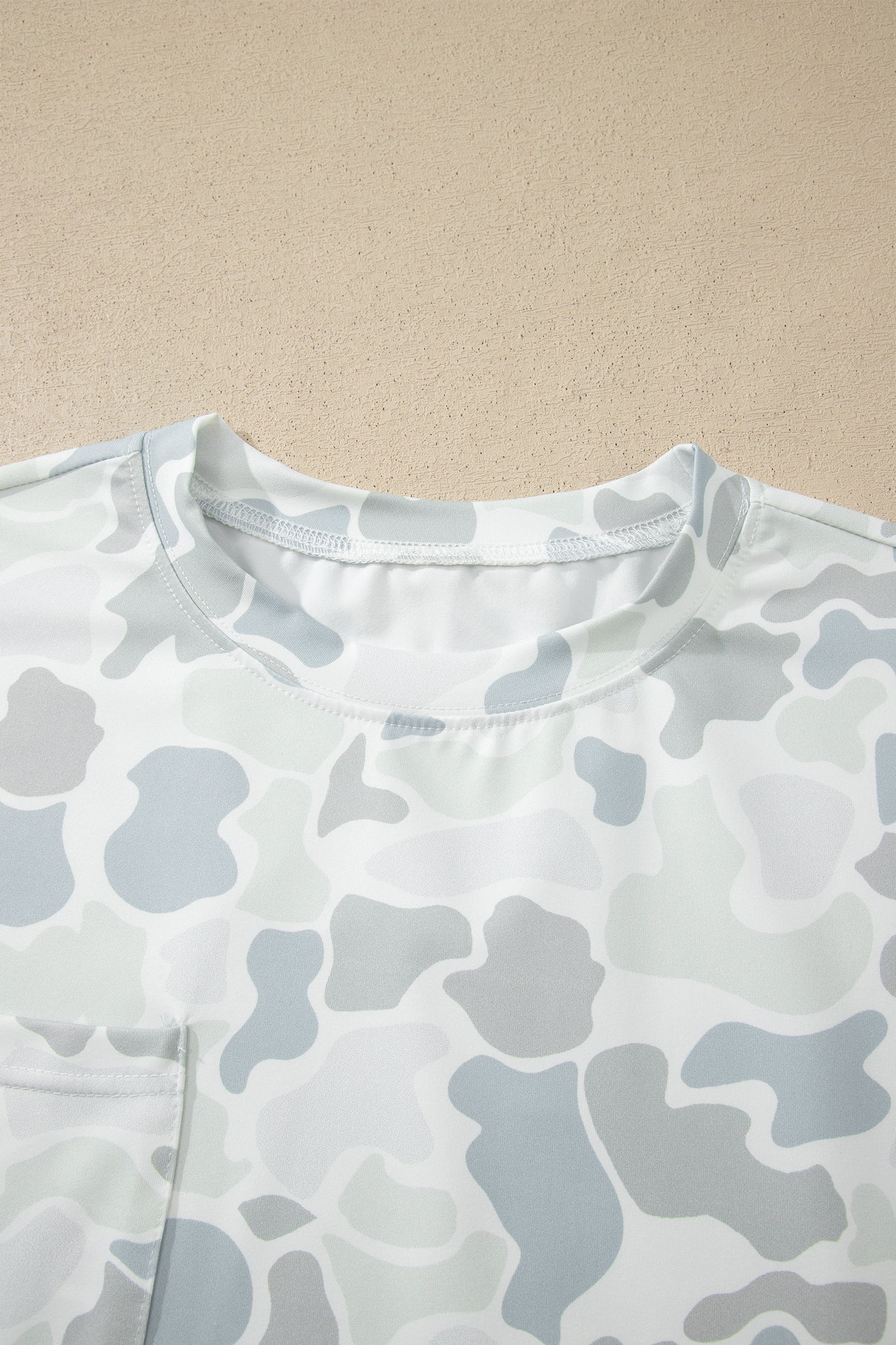 Camouflage Print Casual Tee Drawstring Short Set – Multicolour