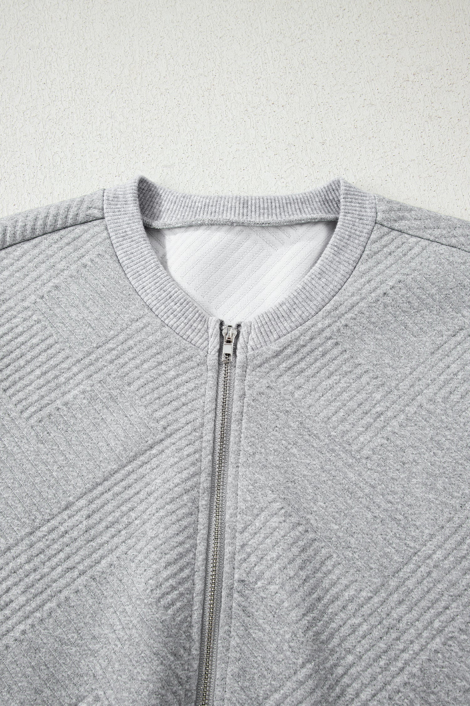 Textured Half Zip Loose Sweatshirt - eAura