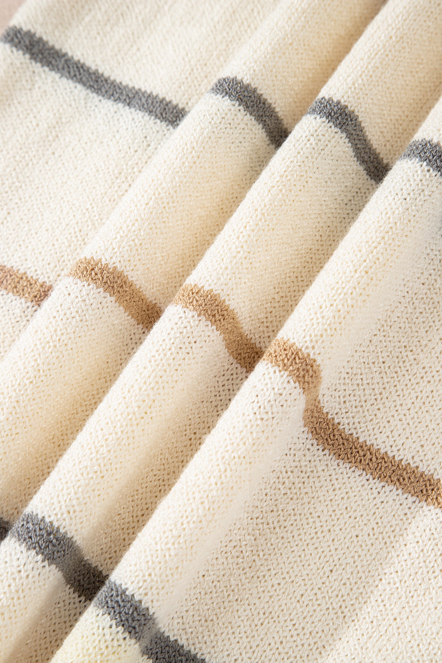 Multicolour Striped Print Drop Shoulder Shift Sweater Mini Dress - eAura