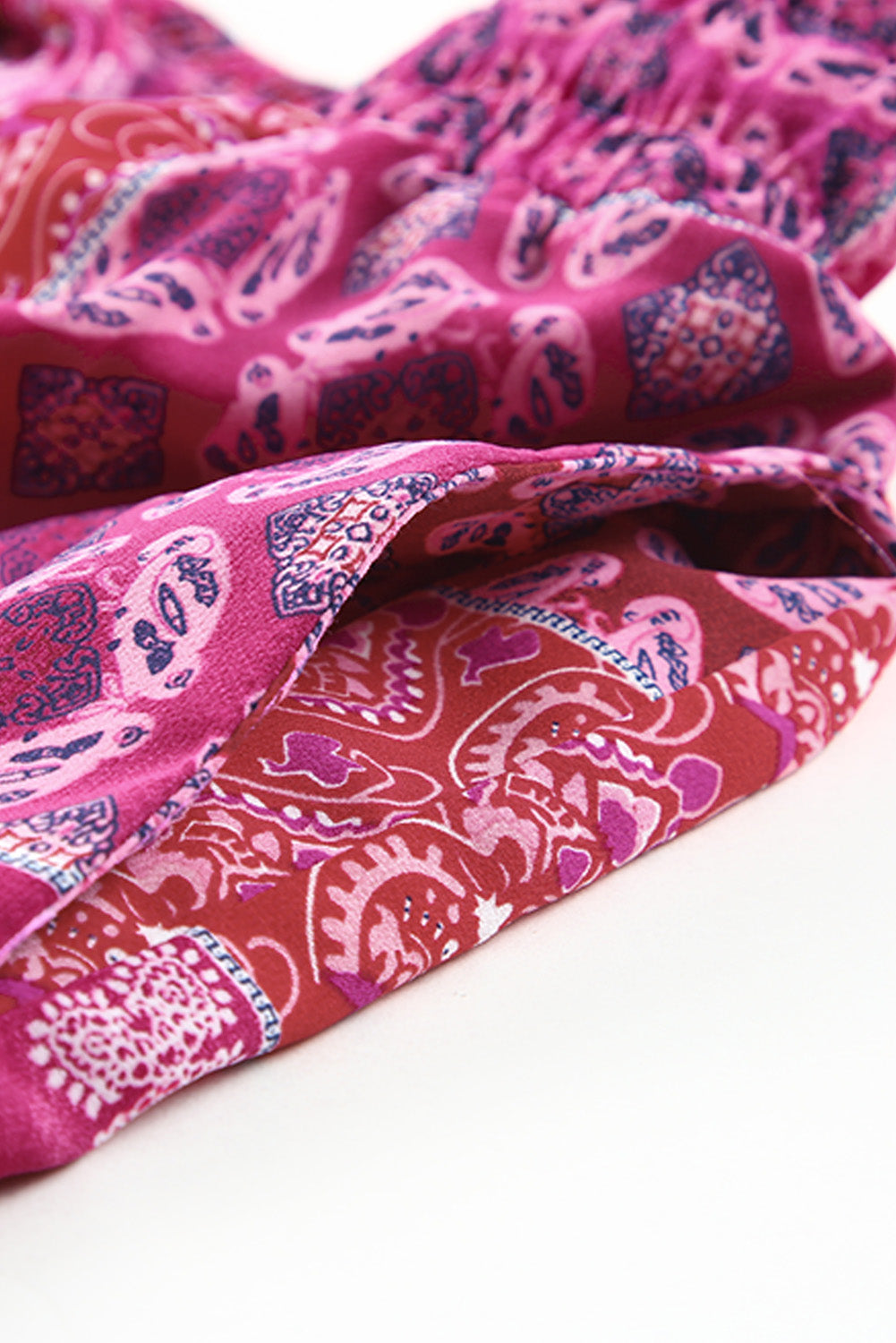 Tiered Paisley Print Pocketed Maxi Skirt