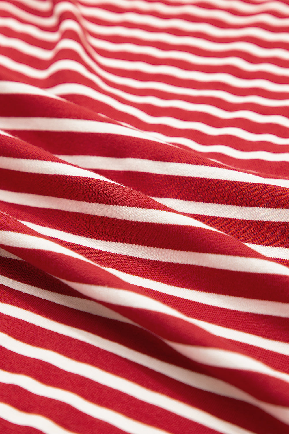 Red Stripe Chest Pocket Patch Round Neck Tank Top eAura