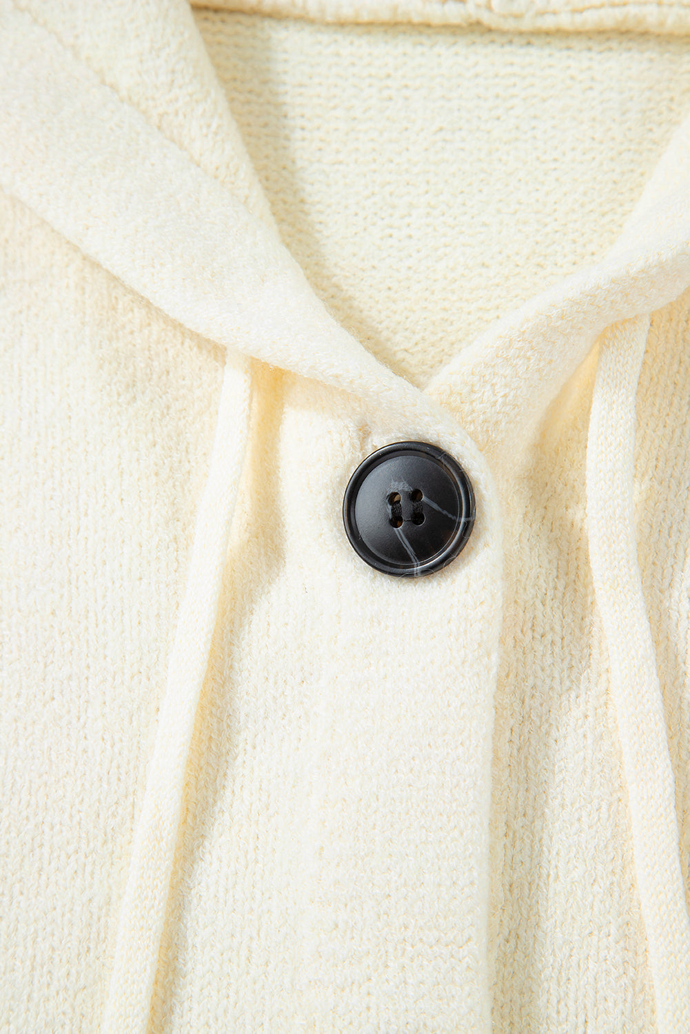 Medium Grey Drawstring Hooded Button Up Drop Shoulder Sweater Cardigan eAura