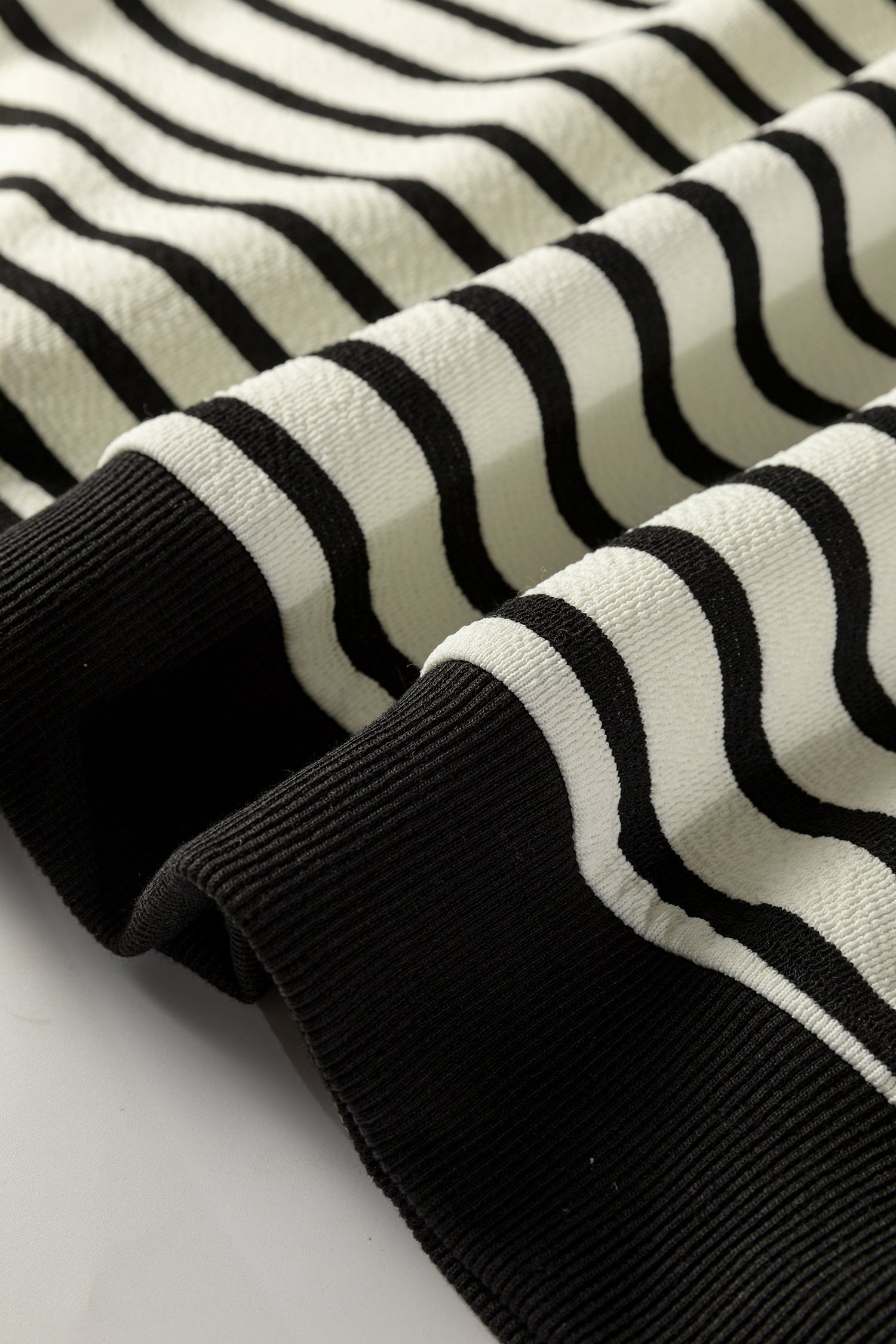 Black Stripe Contrast MERRY Letter Christmas Print Drop Shoulder Sweatshirt - Tops/Sweatshirts & Hoodies